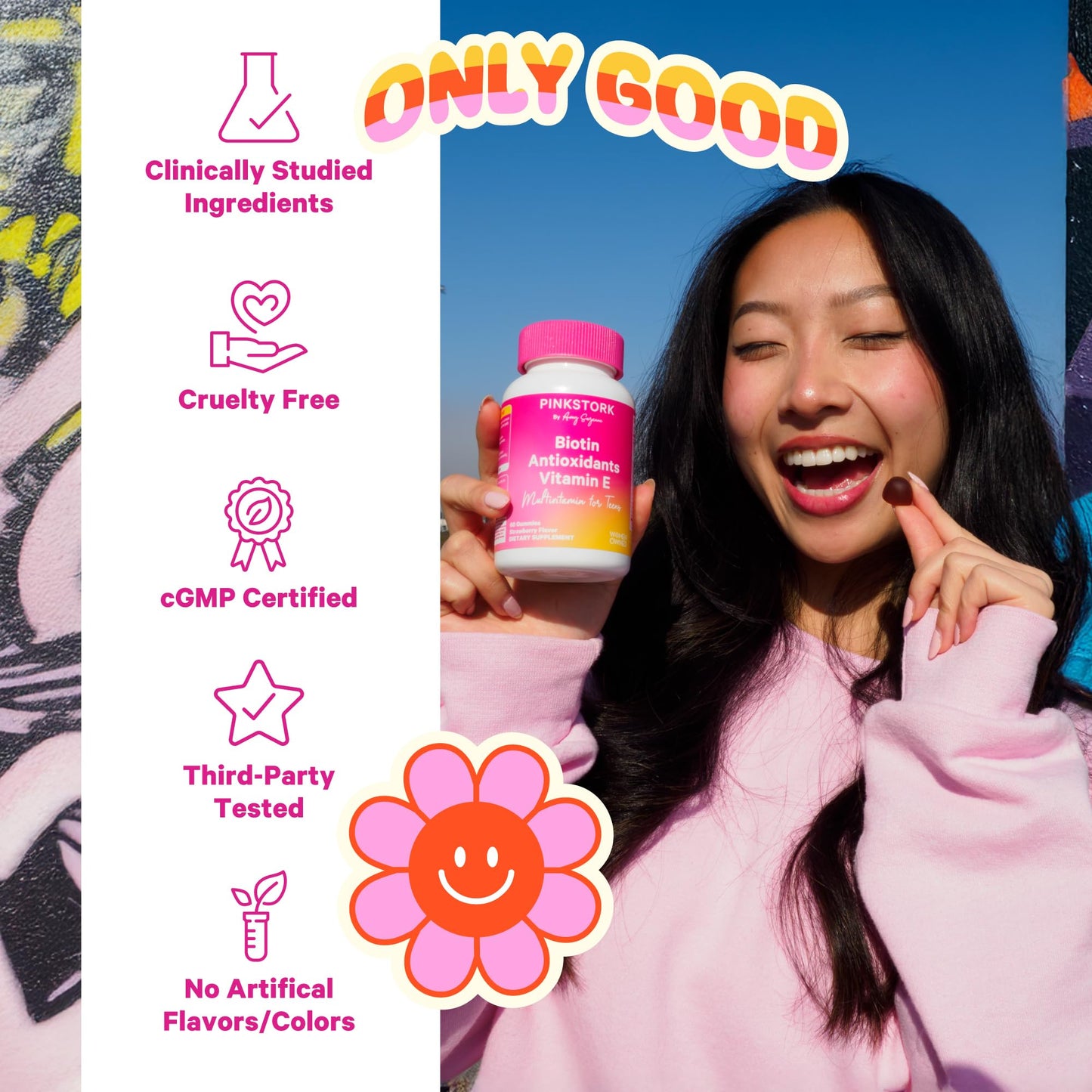 Pink Stork Biotin Multivitamin for Teens Gummy 60
