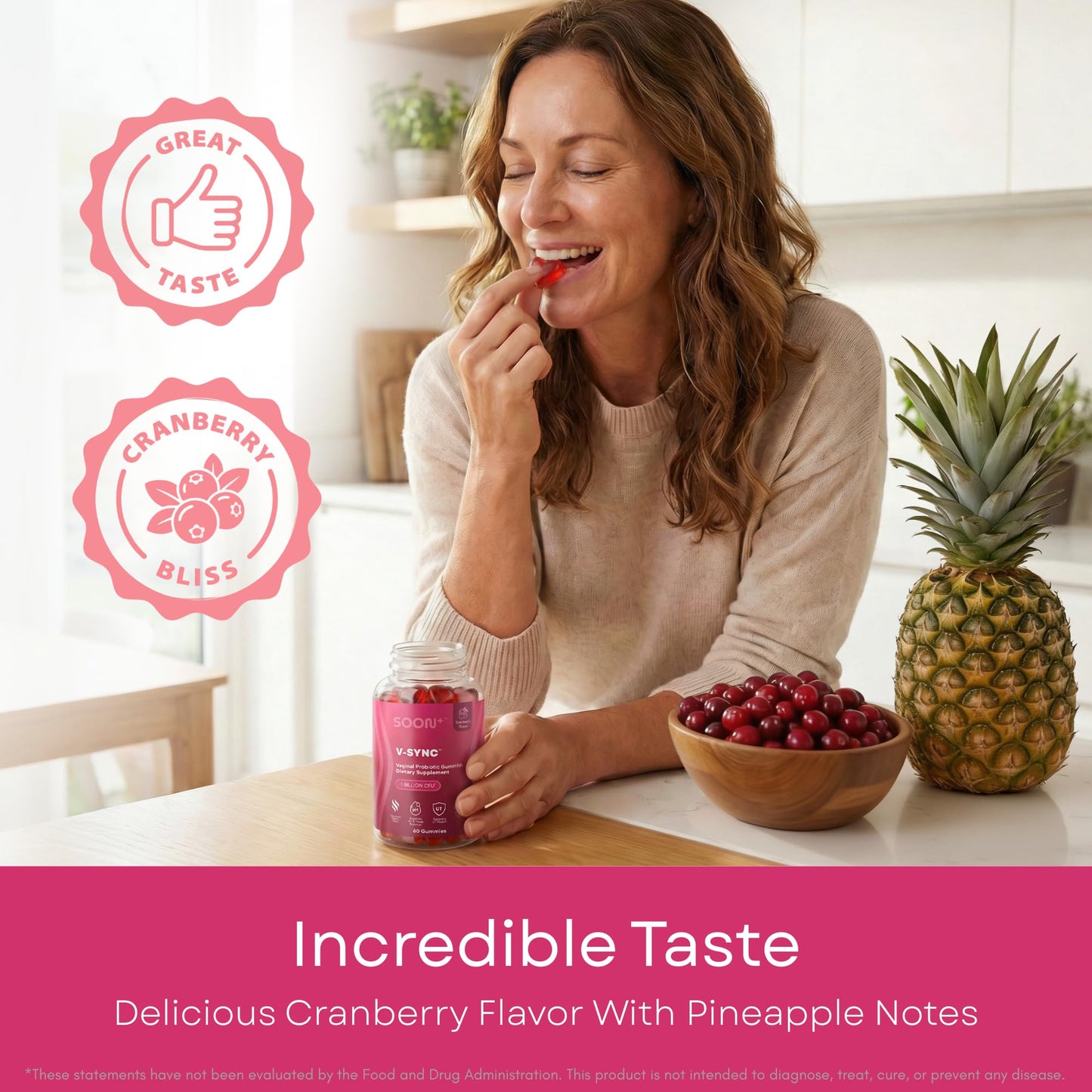 SOON+ Feminine Balance Gummies for Women, 60 Gummies