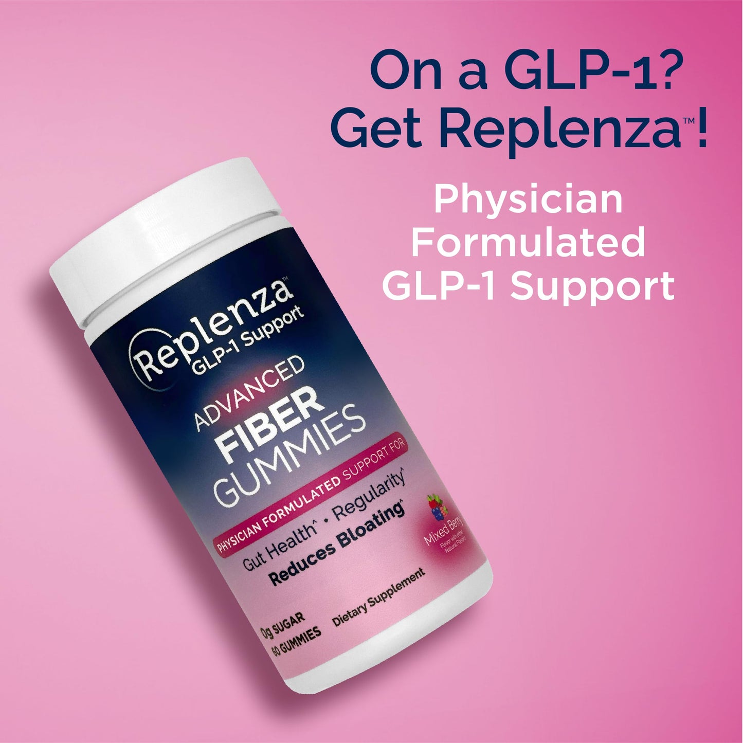 Replenza GLP-1 Support Fiber Gummies, Gummy, 60-Count