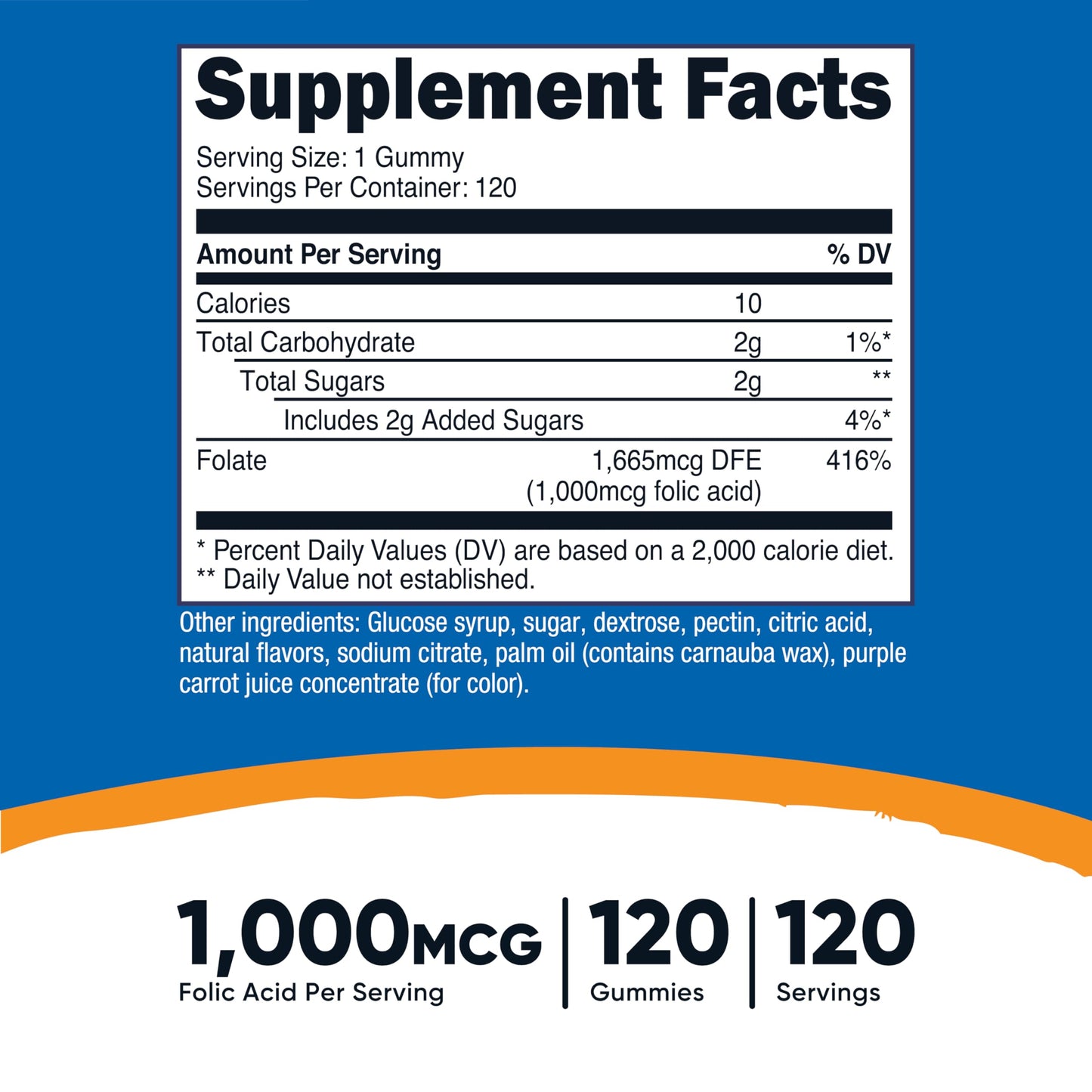 Nutricost Folic Acid (Vitamin B9) Vegetarian Gummies, 120 Gummies