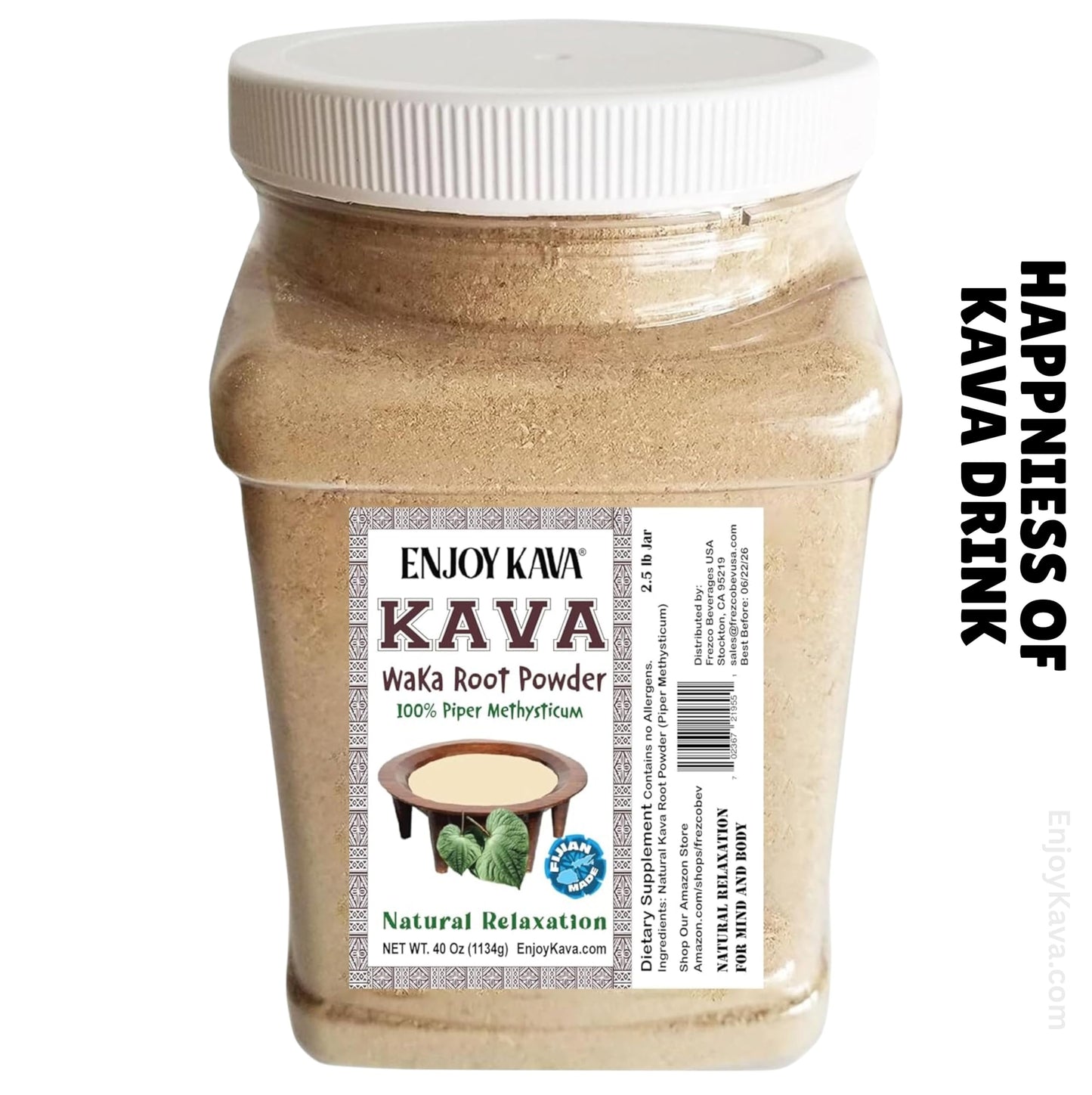 Enjoy Kava Kava Waka Powder – Authentic Noble Kava Root Powder, Powder, 1 Ounce