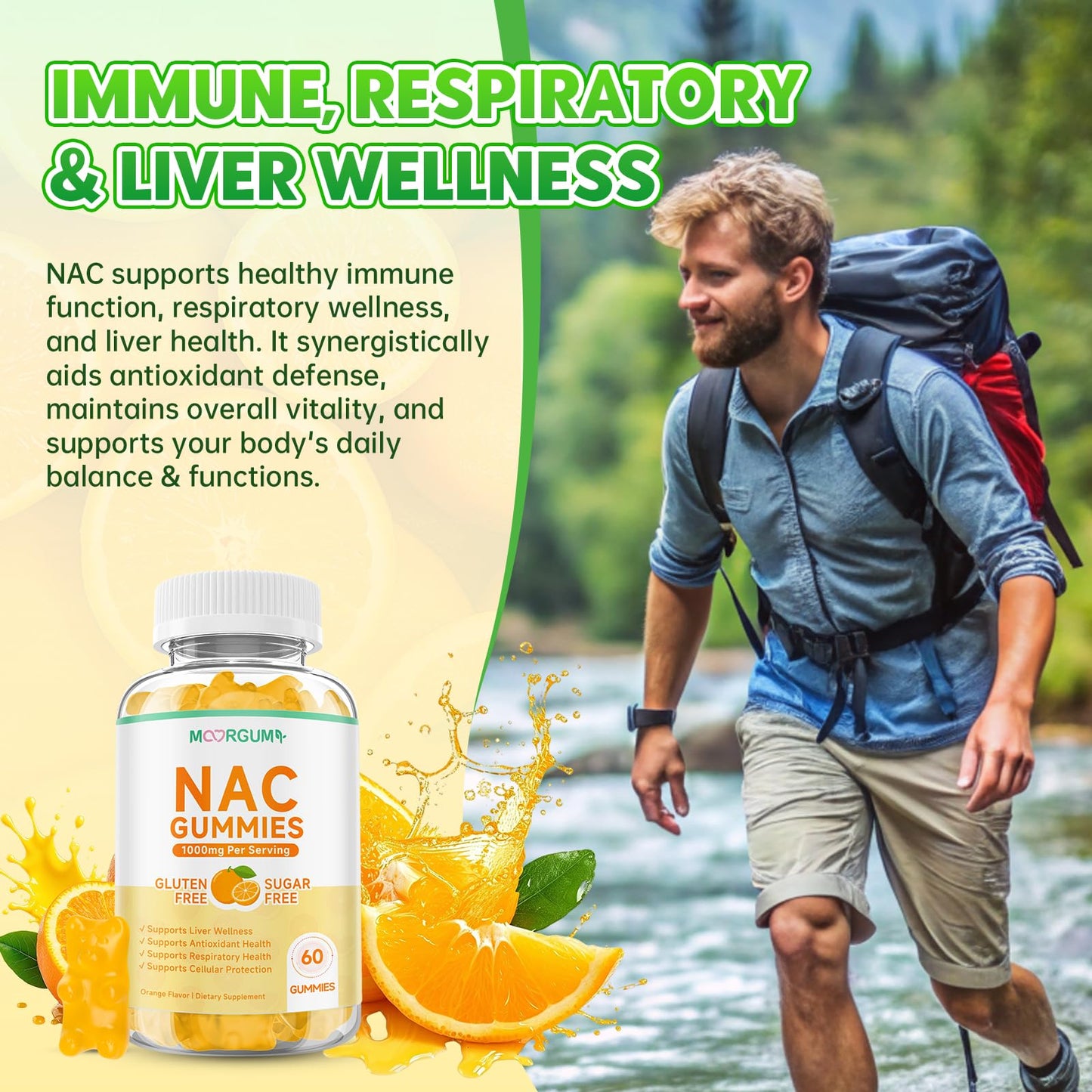 MOORGUMY NAC 1000mg Gummies 60 Count