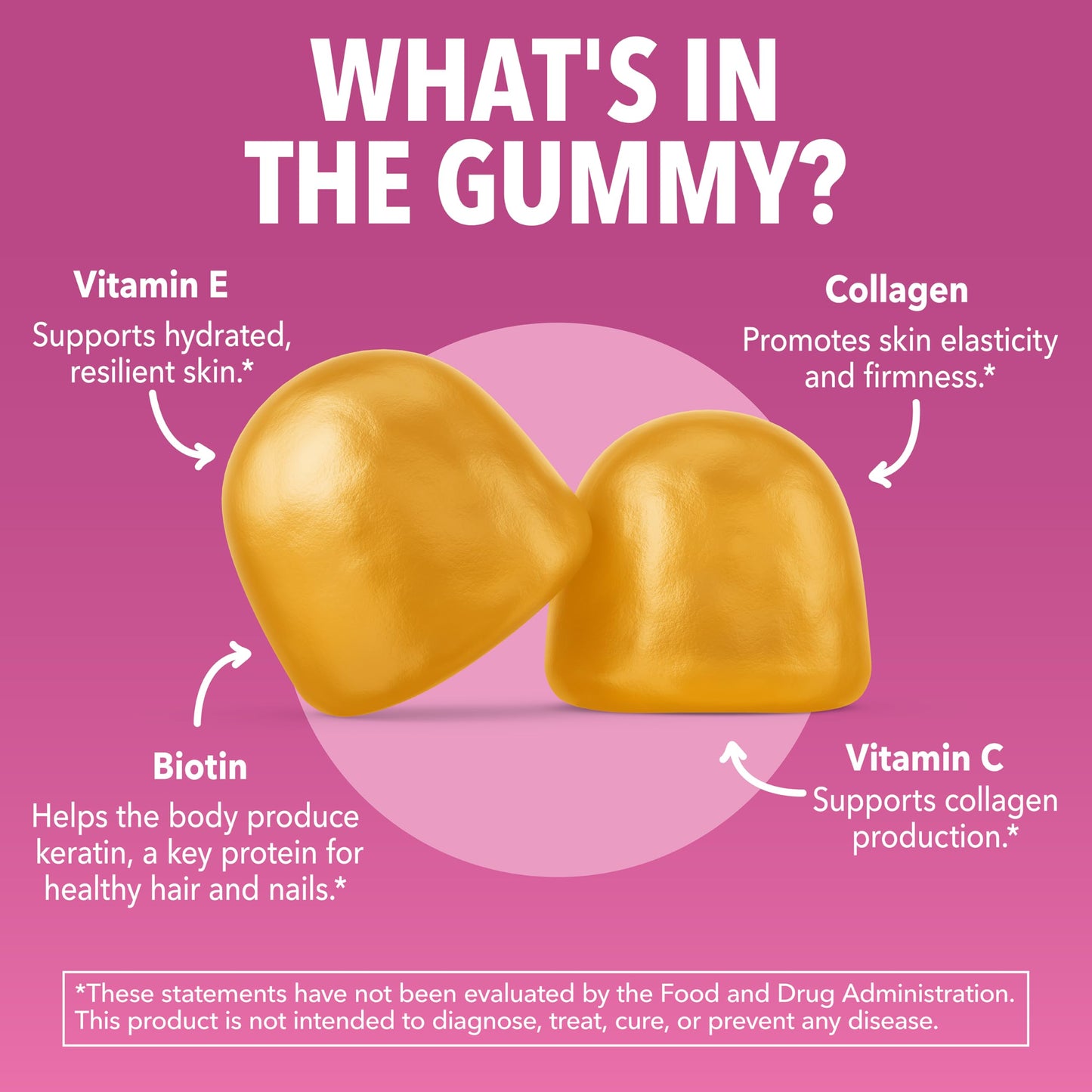 HAVASU NUTRITION Collagen Gummies With 2500mcg Biotin, Hair Skin & Nail Support, Lemon, 60 Gummies