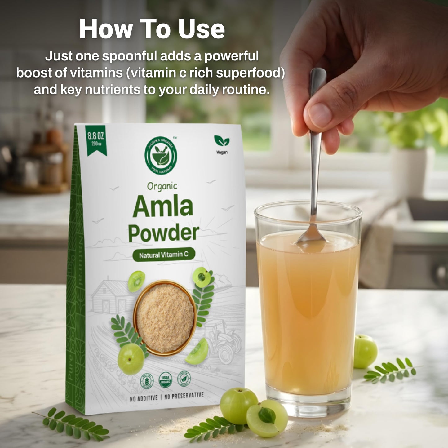 Ayushka Organic Superfoods Amla Berry Powder, 8.8 oz