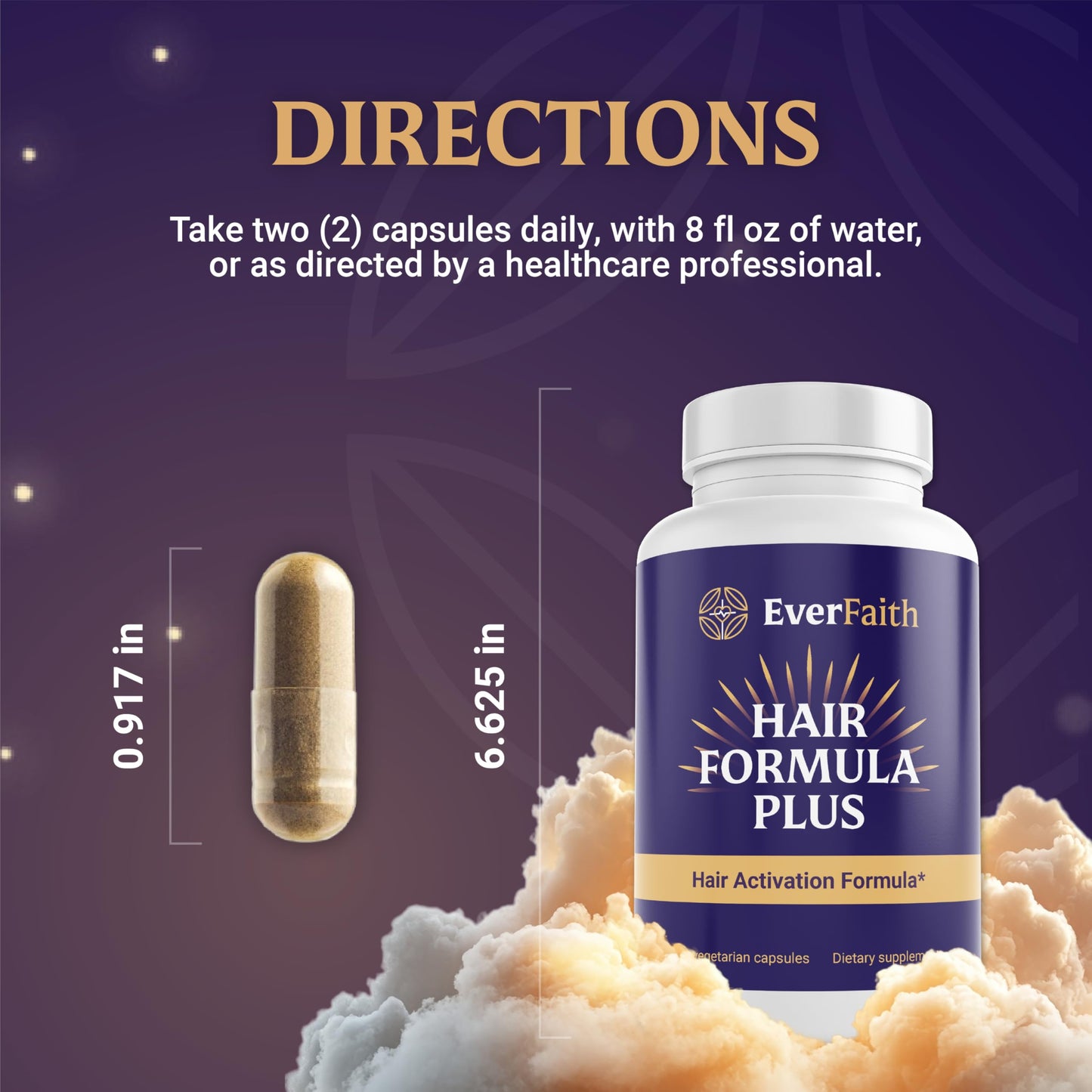 EVERFAITH Hair Formula Plus Hair Growth Vitamins Capsules 60 Count