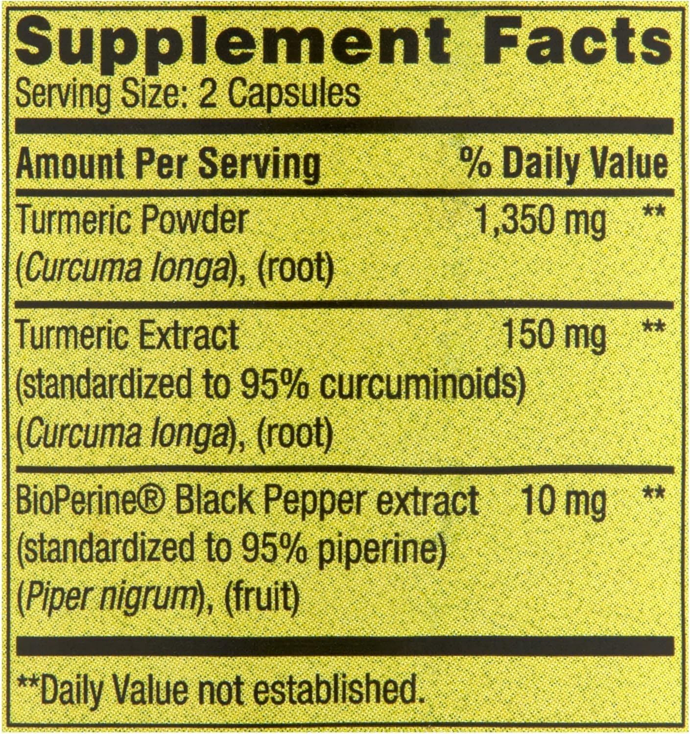 BASKETGOODS Spring Valley Turmeric Curcumin 1500mg with Black Pepper Capsules, 90 Count