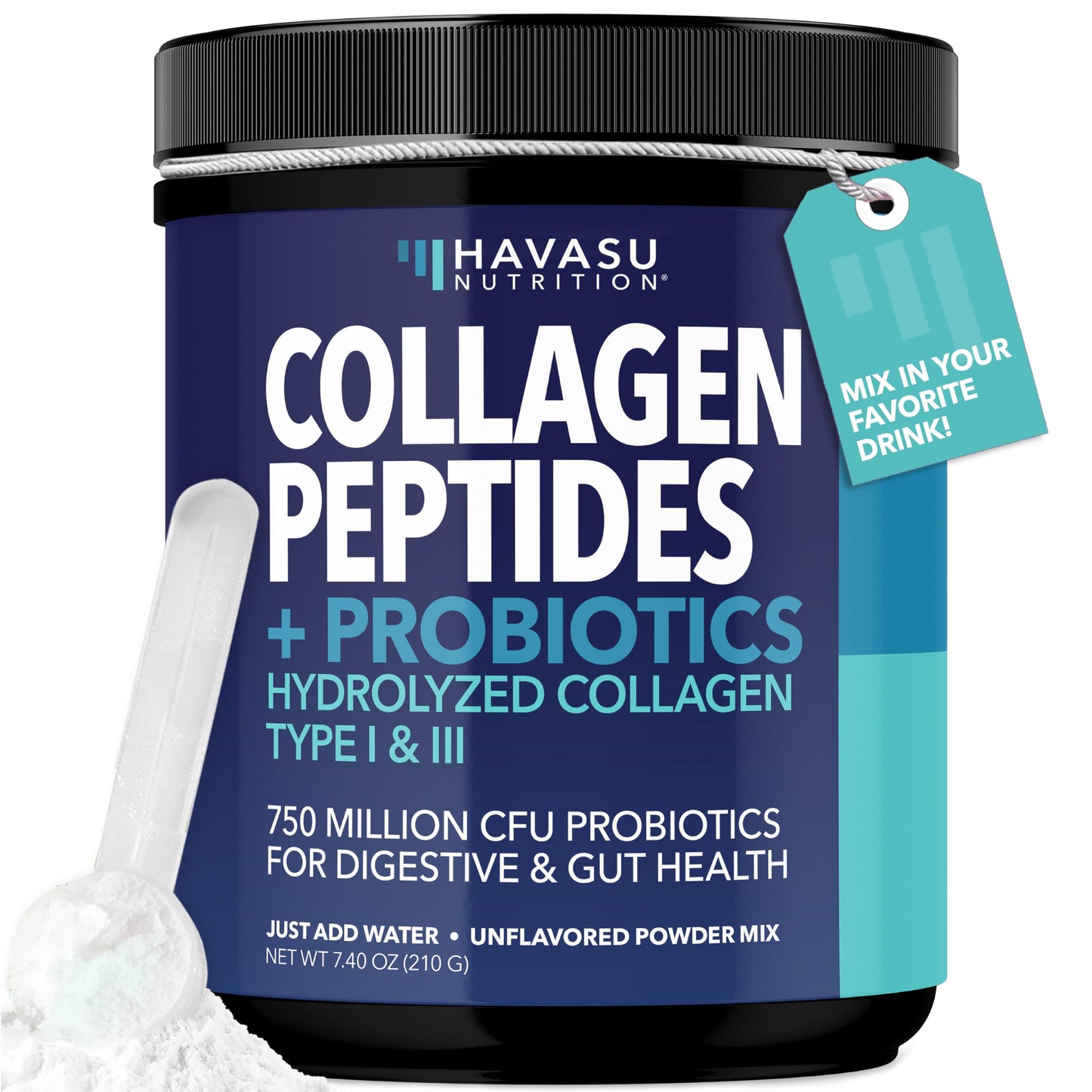 HAVASU NUTRITION Collagen Peptides with Probiotics Powder 7.4 oz