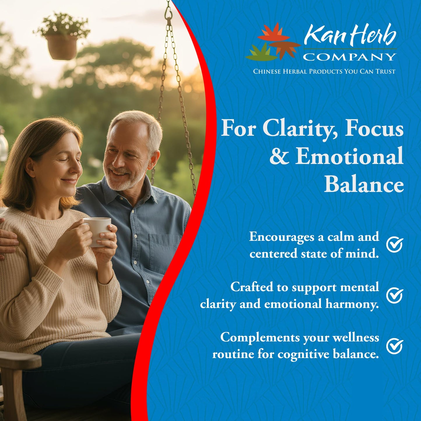 Kan Herbs Clear Mind Formula – Traditional Chinese Herbal Blend for Cognitive Clarity and Spirit Support, Nourishes Heart Yin and Blood, Calms Shen Tablets, 60 Count