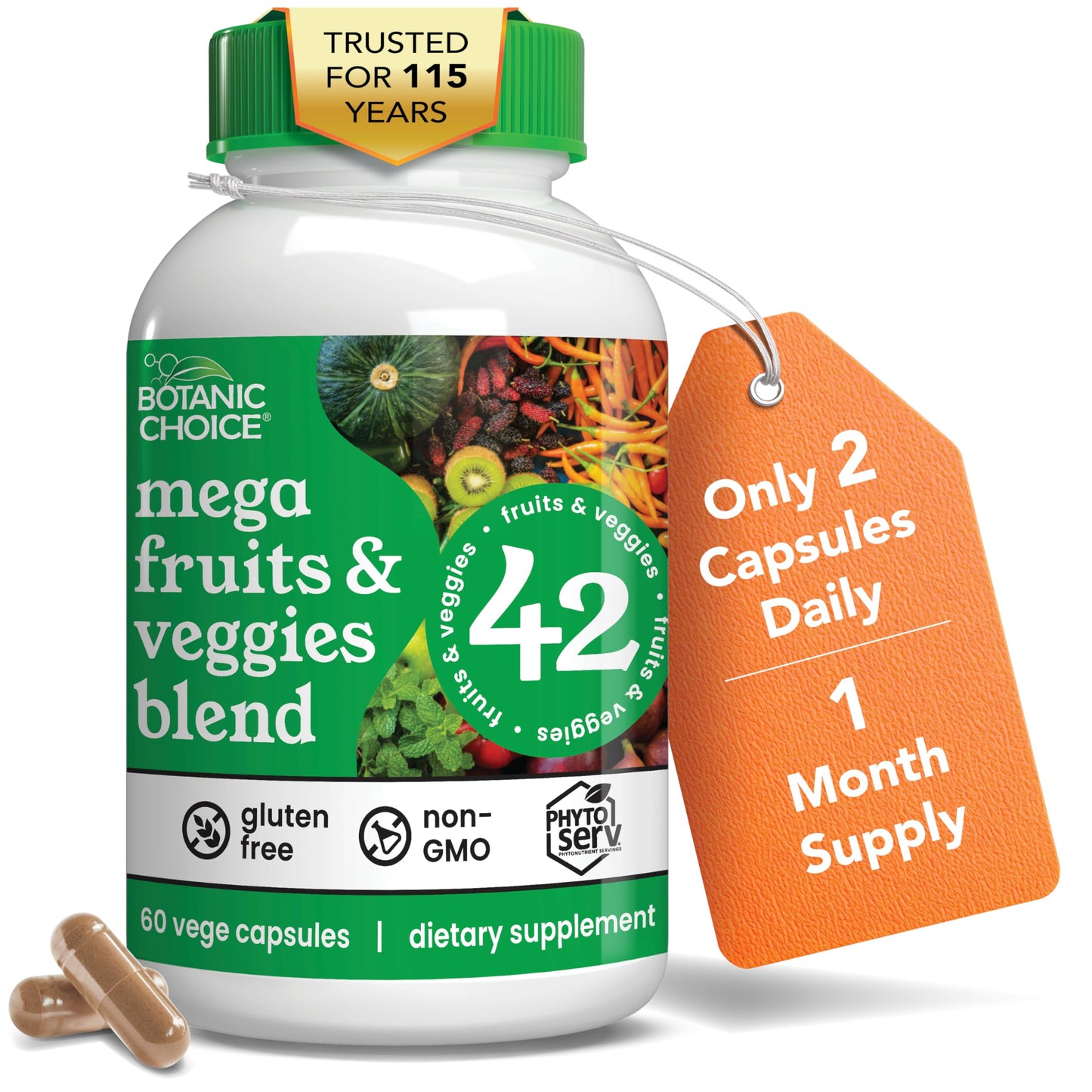 Botanic Choice Mega Fruits & Veggies Blend Capsule 60 Count