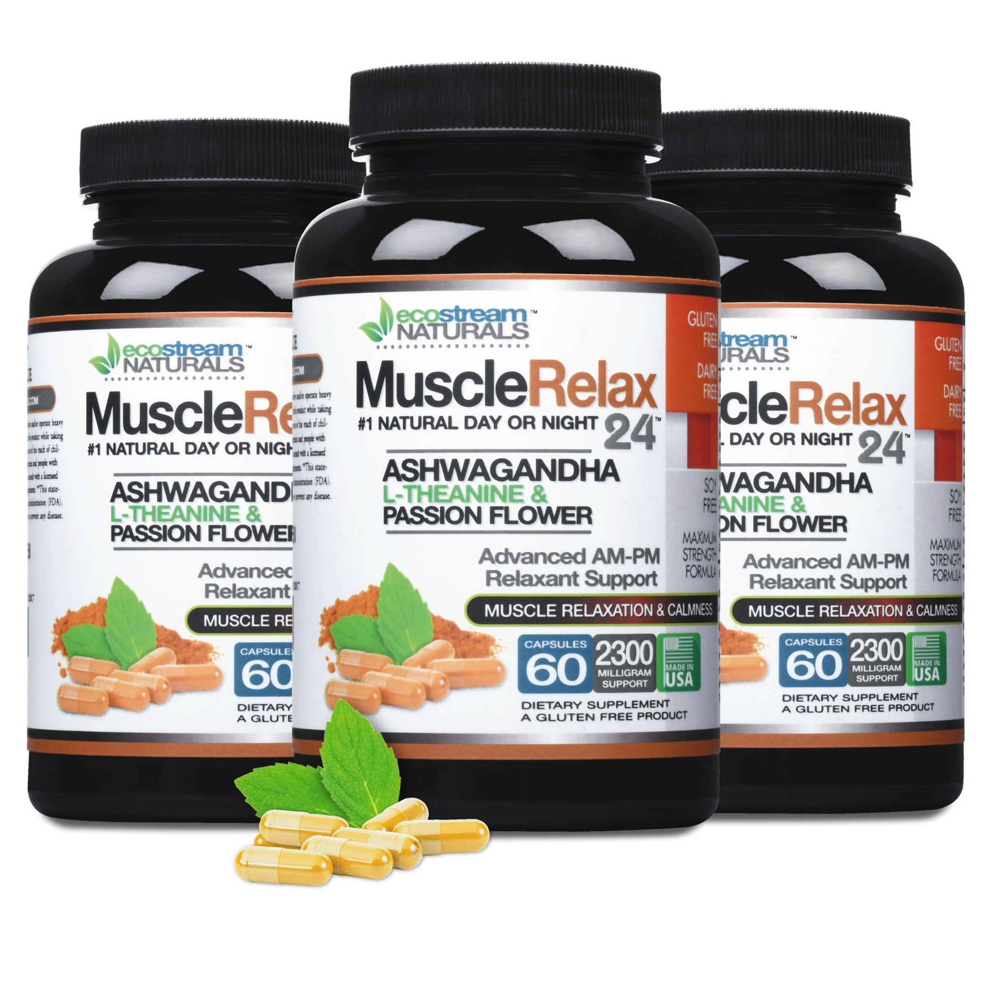 ecostream Naturals All Natural Relaxant Muscle Relax 24/7 Capsules 180 Count