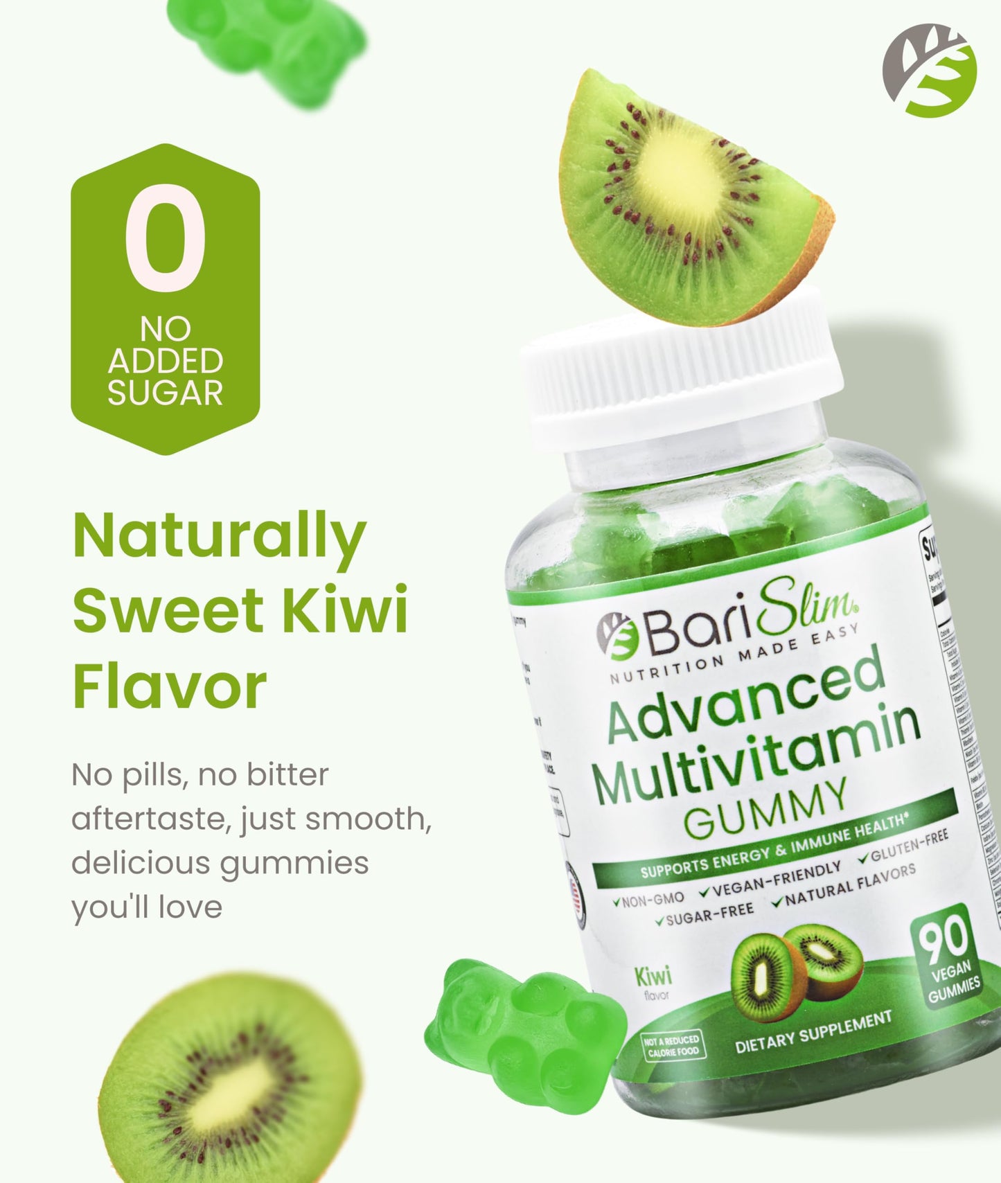 BariSlim Advanced Bariatric Multivitamin Gummies - Kiwi, 90 Count