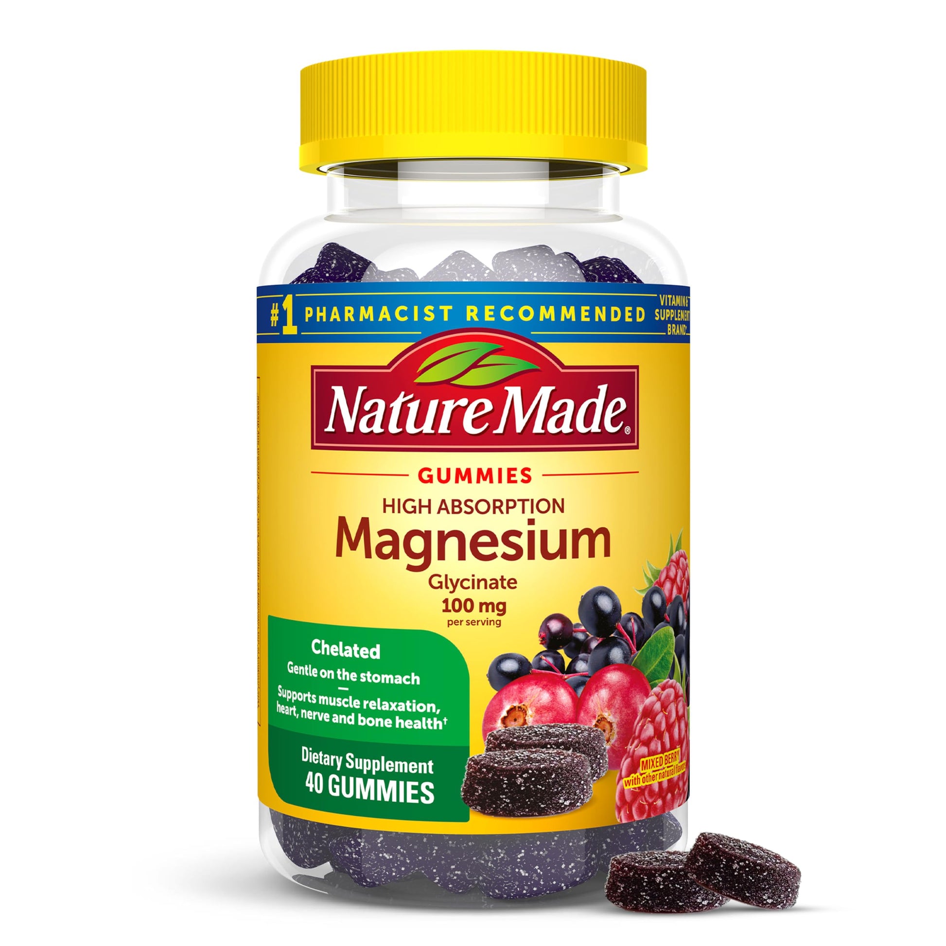 Nature Made High Absorption Magnesium Glycinate Gummy, 40 Count