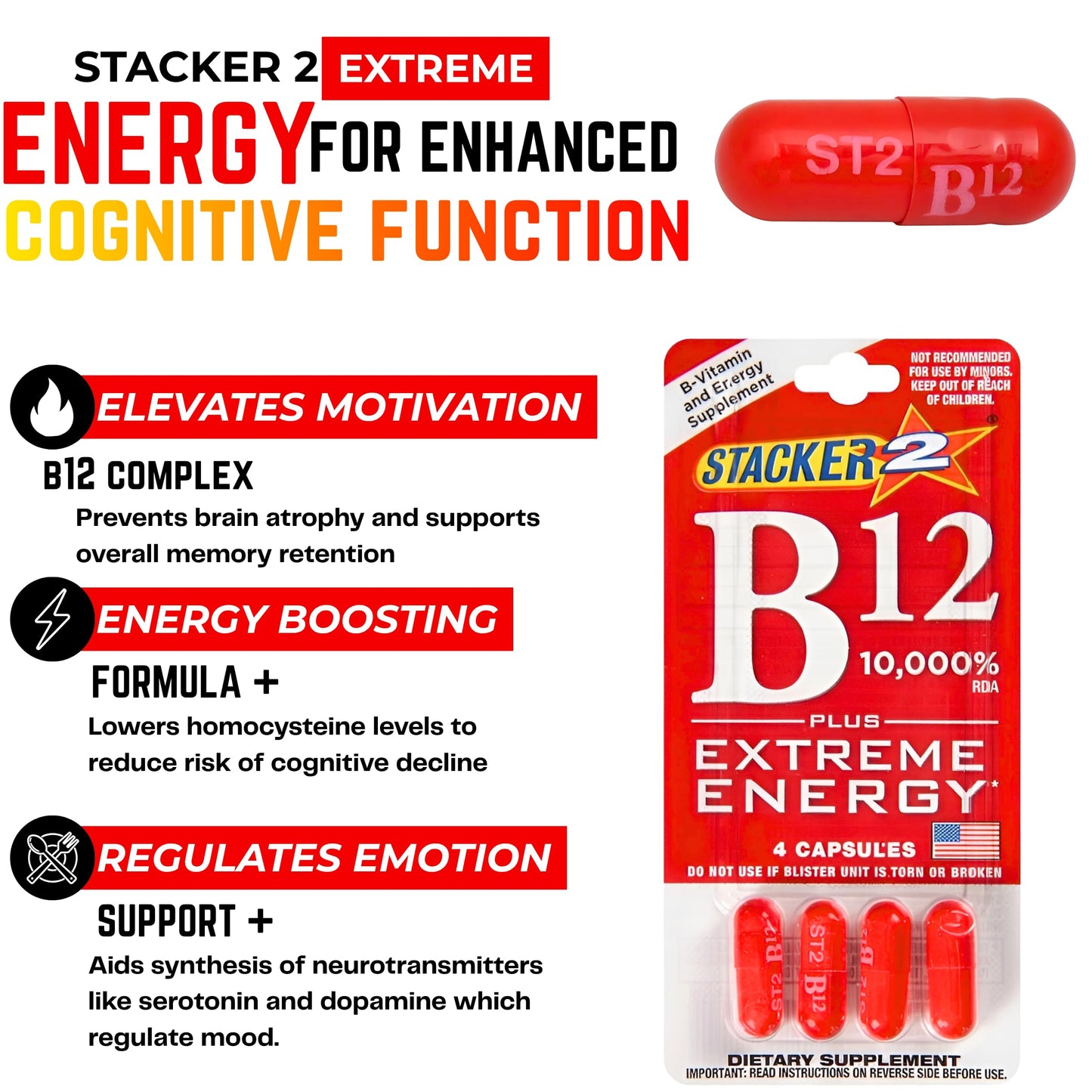 Generic Stacker B12 Extreme Energy, 24 Capsules