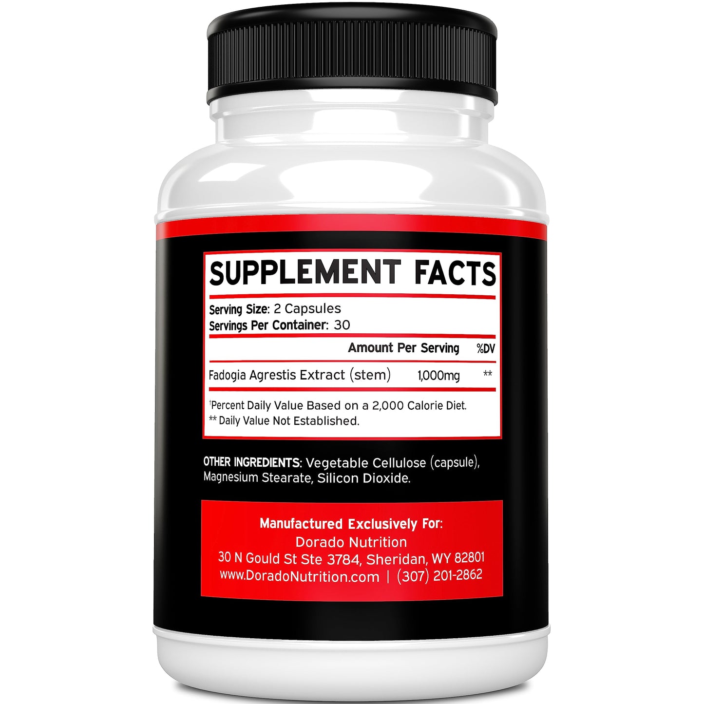 DORADO NUTRITION Fadogia Agrestis Extract 1000mg Capsules, 60 Count