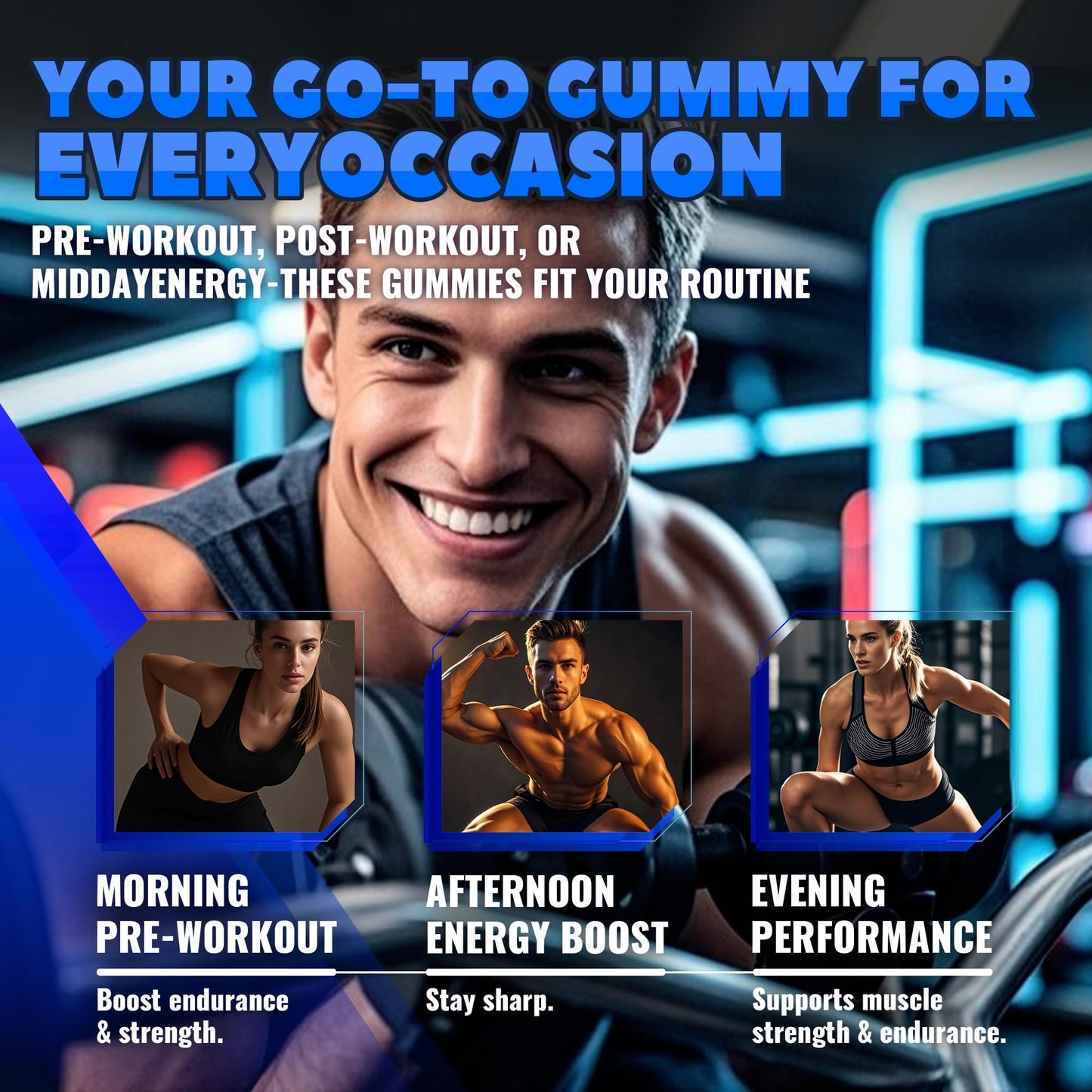 GlucoBio Creatine Monohydrate Gummies, 135 Count