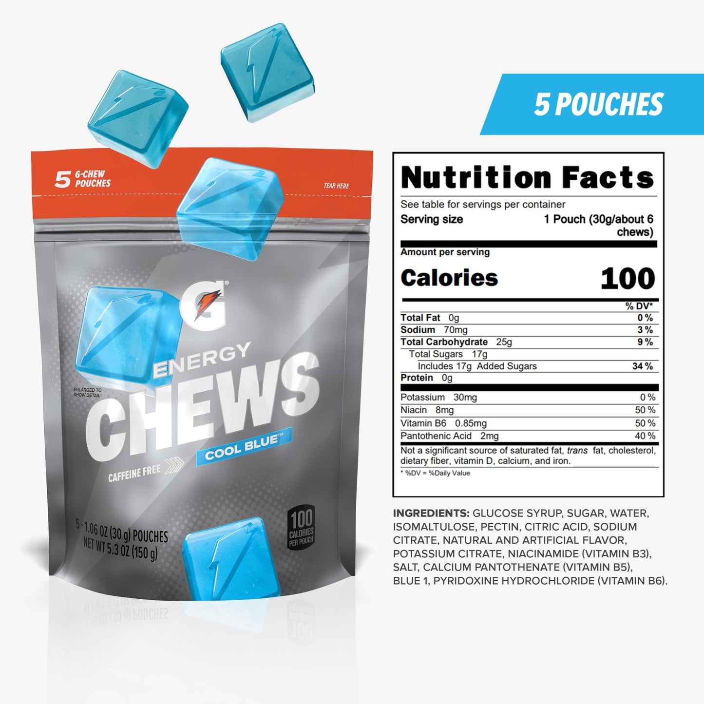 Gatorade Energy Chews Gummy, 5 Count