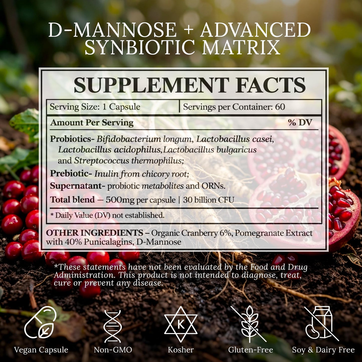 BioImmersion Cranberry Pomegranate Synbiotic 60 Capsules