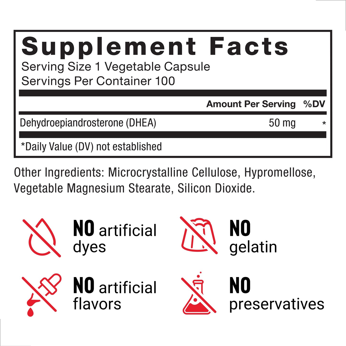 Force Factor DHEA 50mg Capsules, 100 Vegetable Capsules