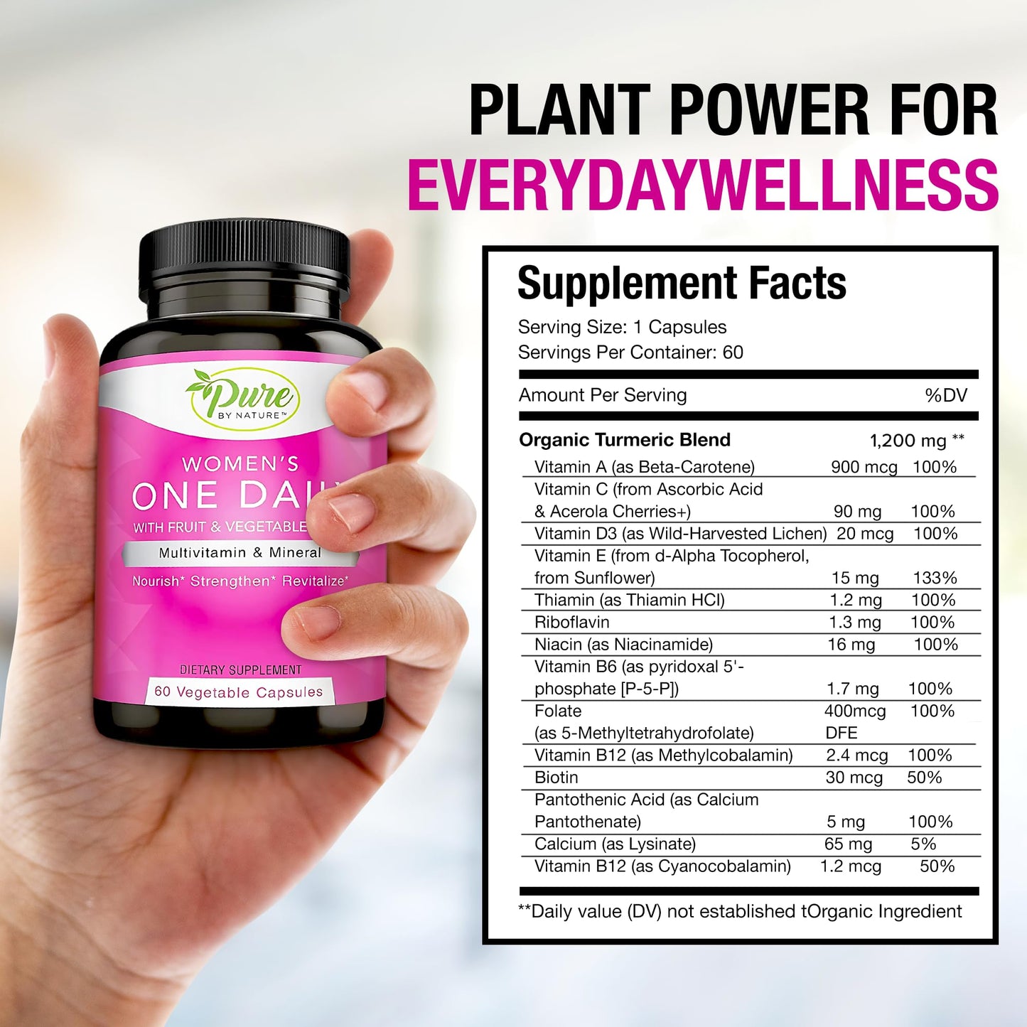 Pure By Nature One-Daily Multi-Vitamin for Women 60 Capsules