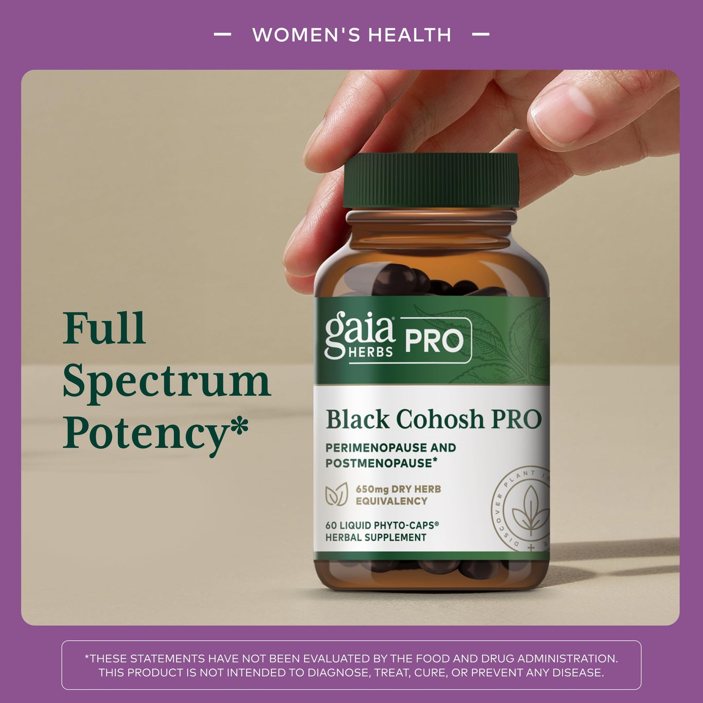 GAIA HERBS PRO Black Cohosh PRO Capsule, 60 Count