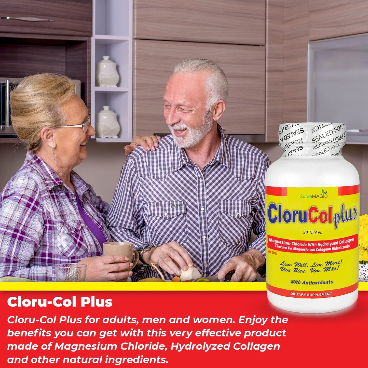 Cloru-Col Plus Magnesium Chloride and 500 mg Hydrolyzed Collagen Tablets, 10 Tablets