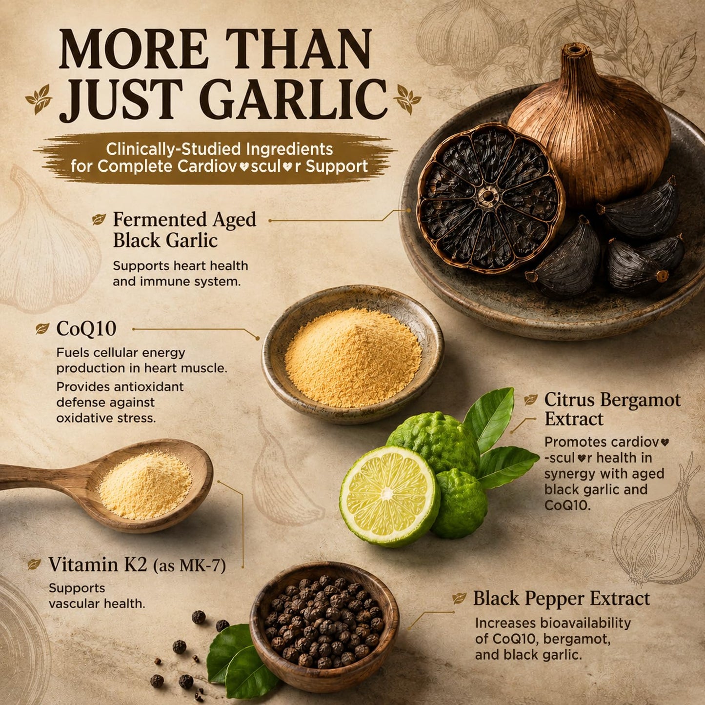 NATISLAND Aged Black Garlic Extract Softgels, 180 Softgels