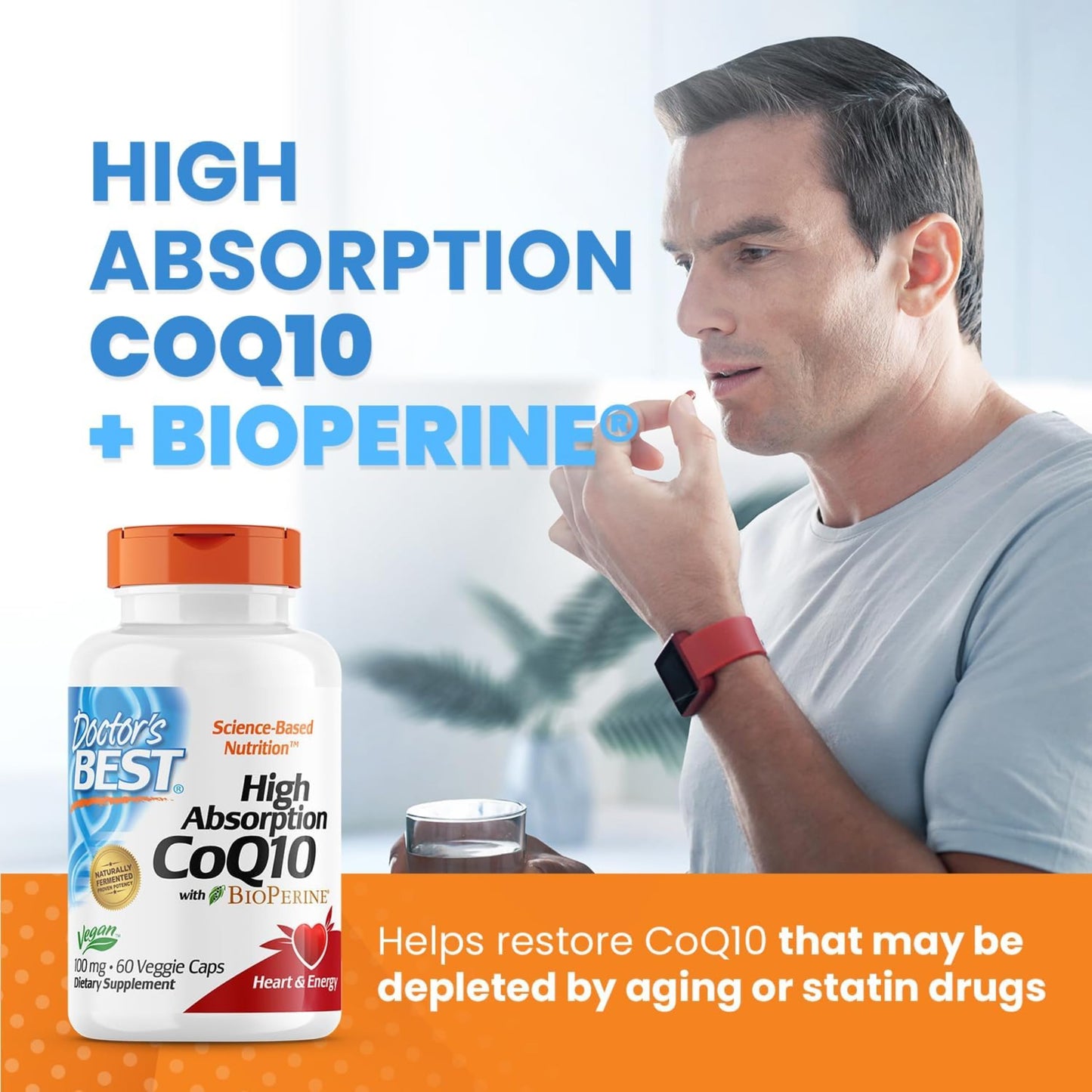 Doctor's Best High Absorption CoQ10 with Bioperine Capsules, 60 Count