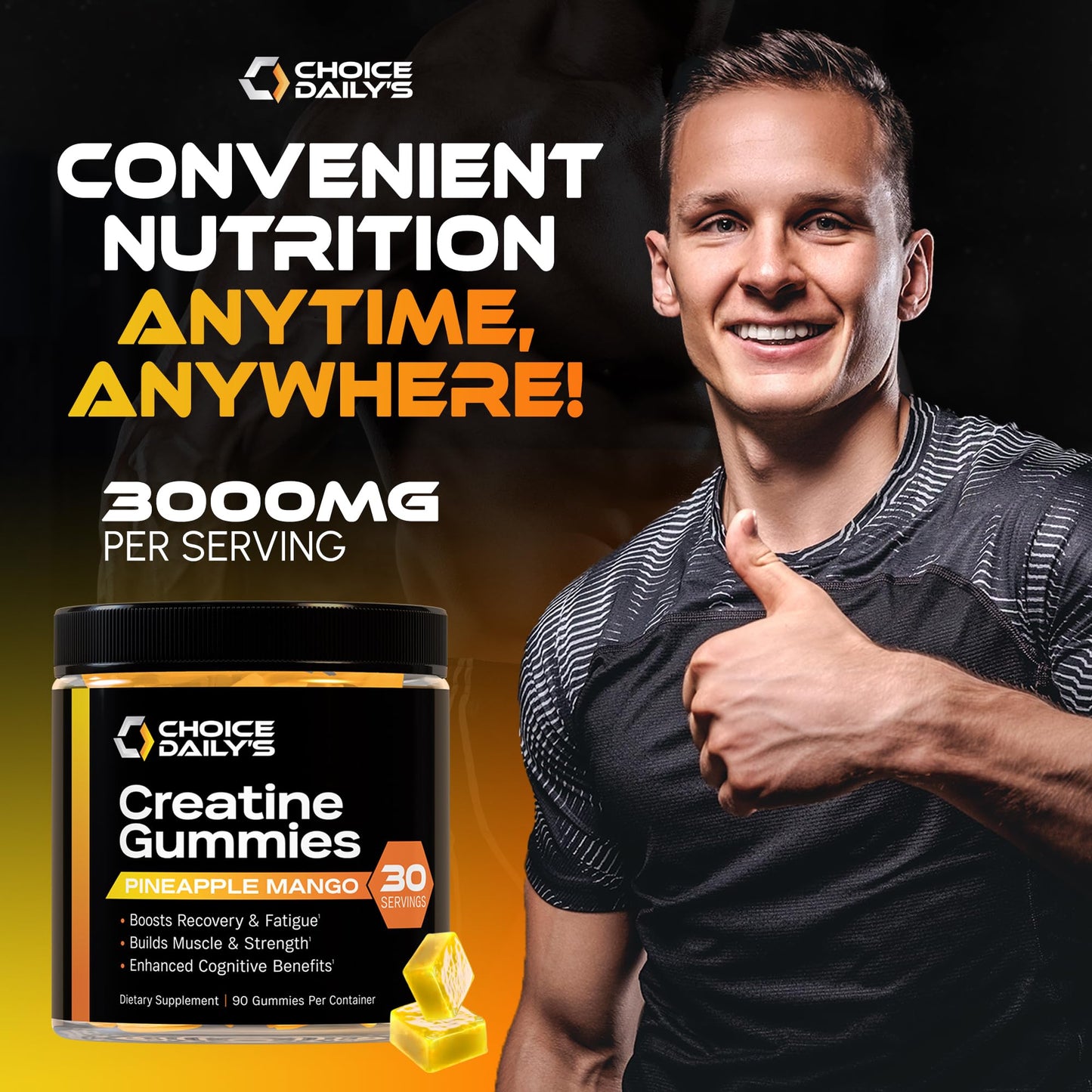 CHOICE DAILY’S Creatine Gummies 90 Count