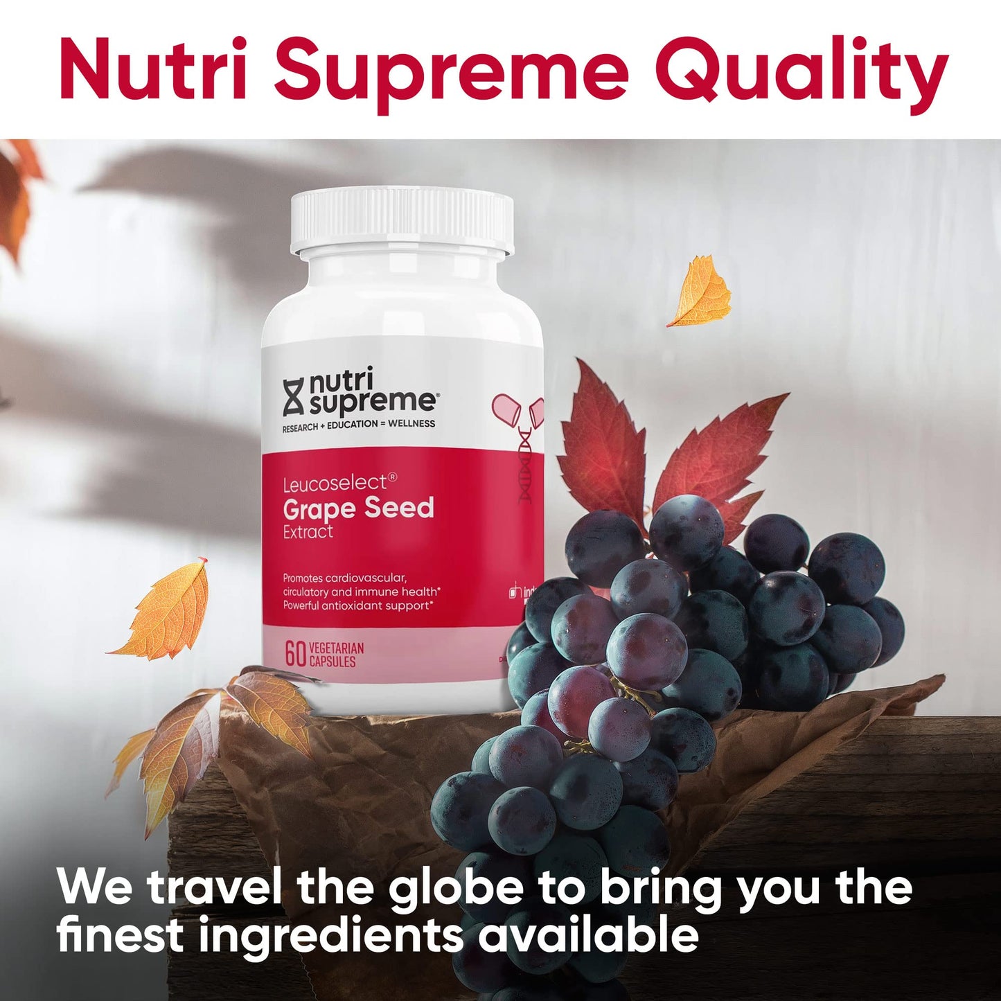 NUTRI-SUPREME RESEARCH Grapeseed Extract Leucoselect Capsules, 60 Count