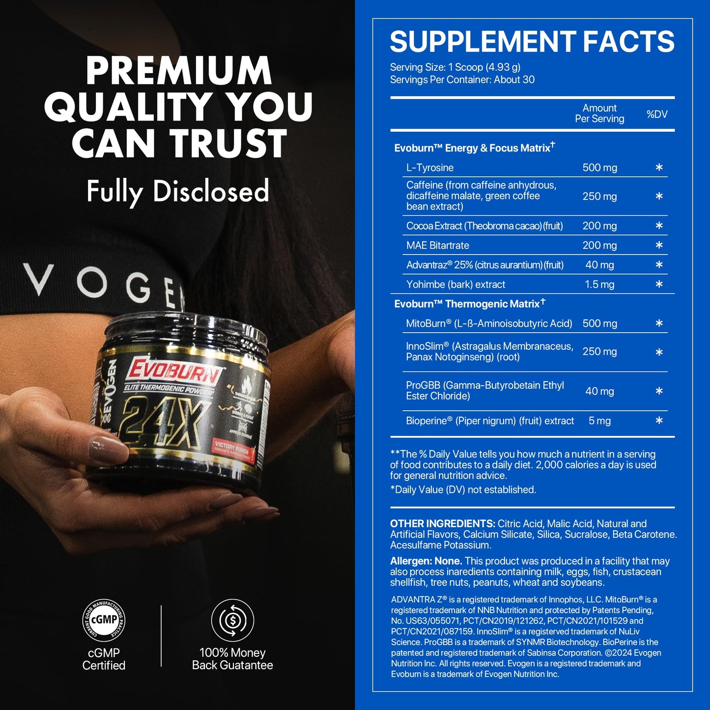 Evogen Evoburn Thermogenic Fat Burner Capsule 12 Count