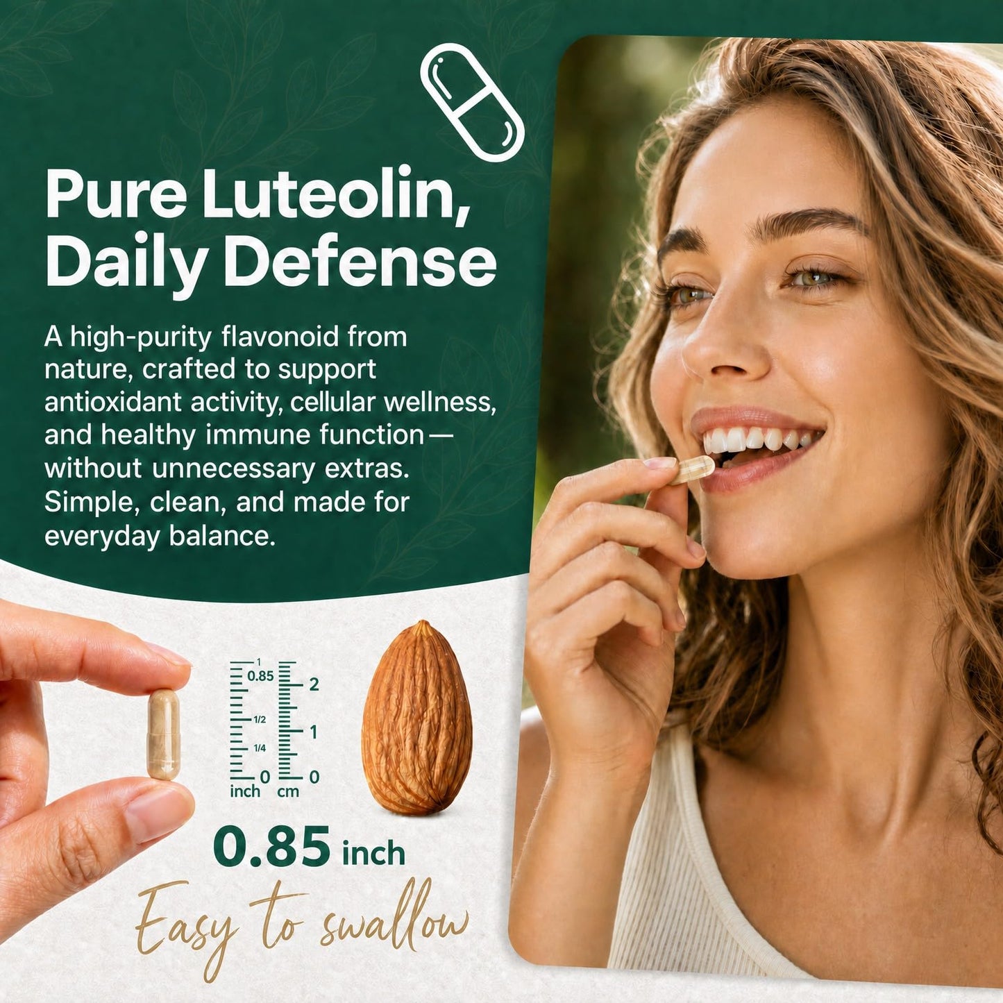 HyberVive Pure Luteolin Supplement 100mg Capsules, 90 Count