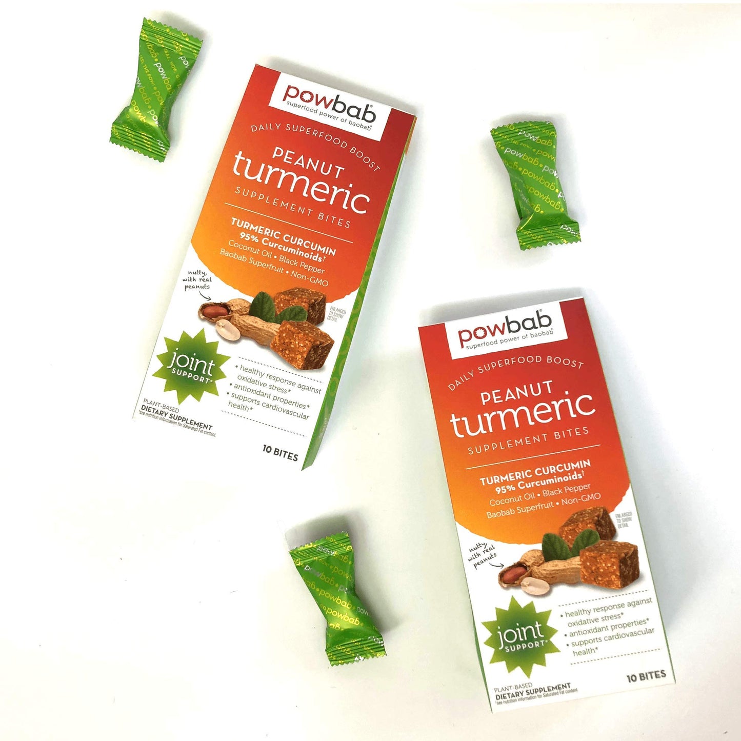 powbab Peanut Turmeric Bites Powder 3 Pack