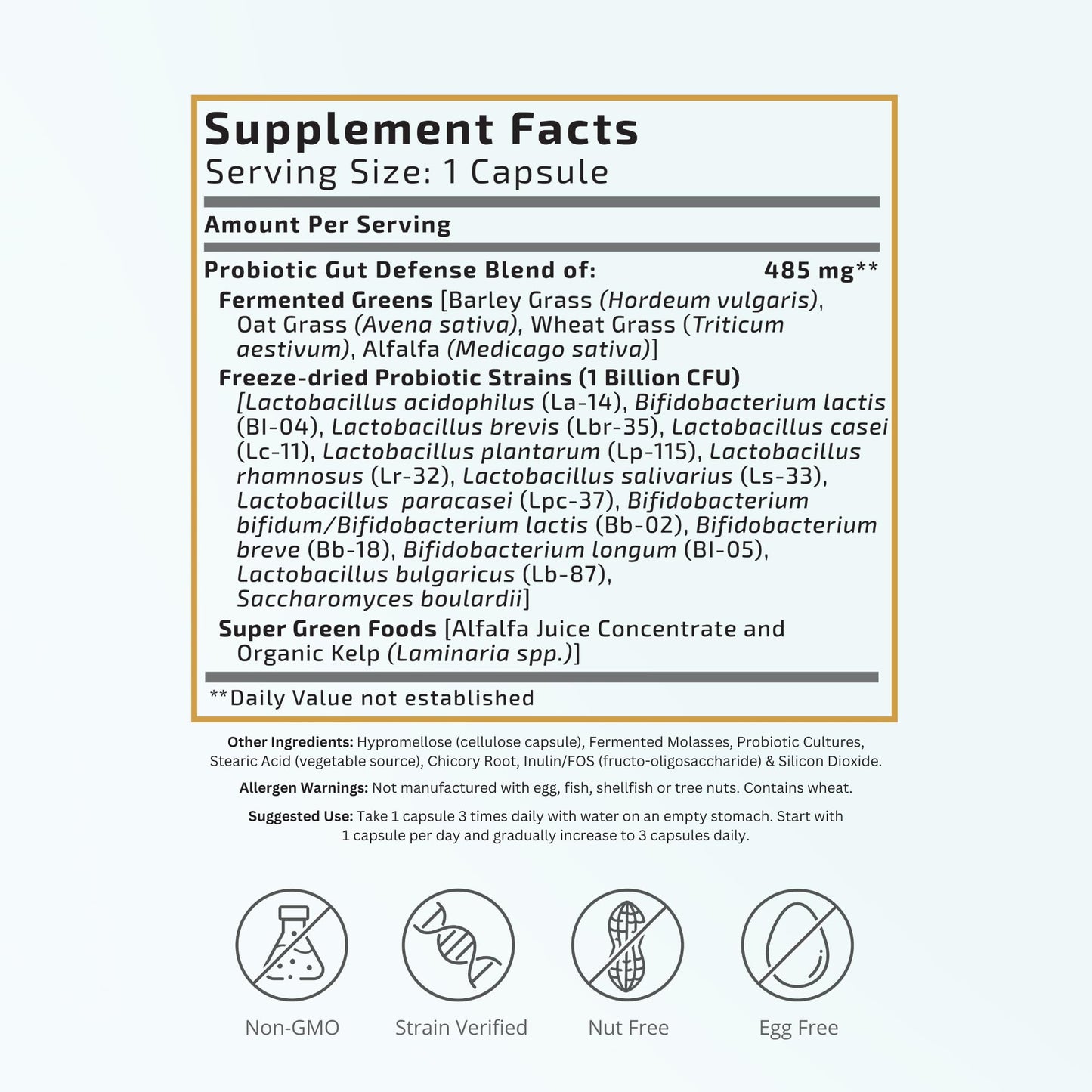 VTC VitaTradingCo. Probiotic Gut Defense Capsules, 90 Count