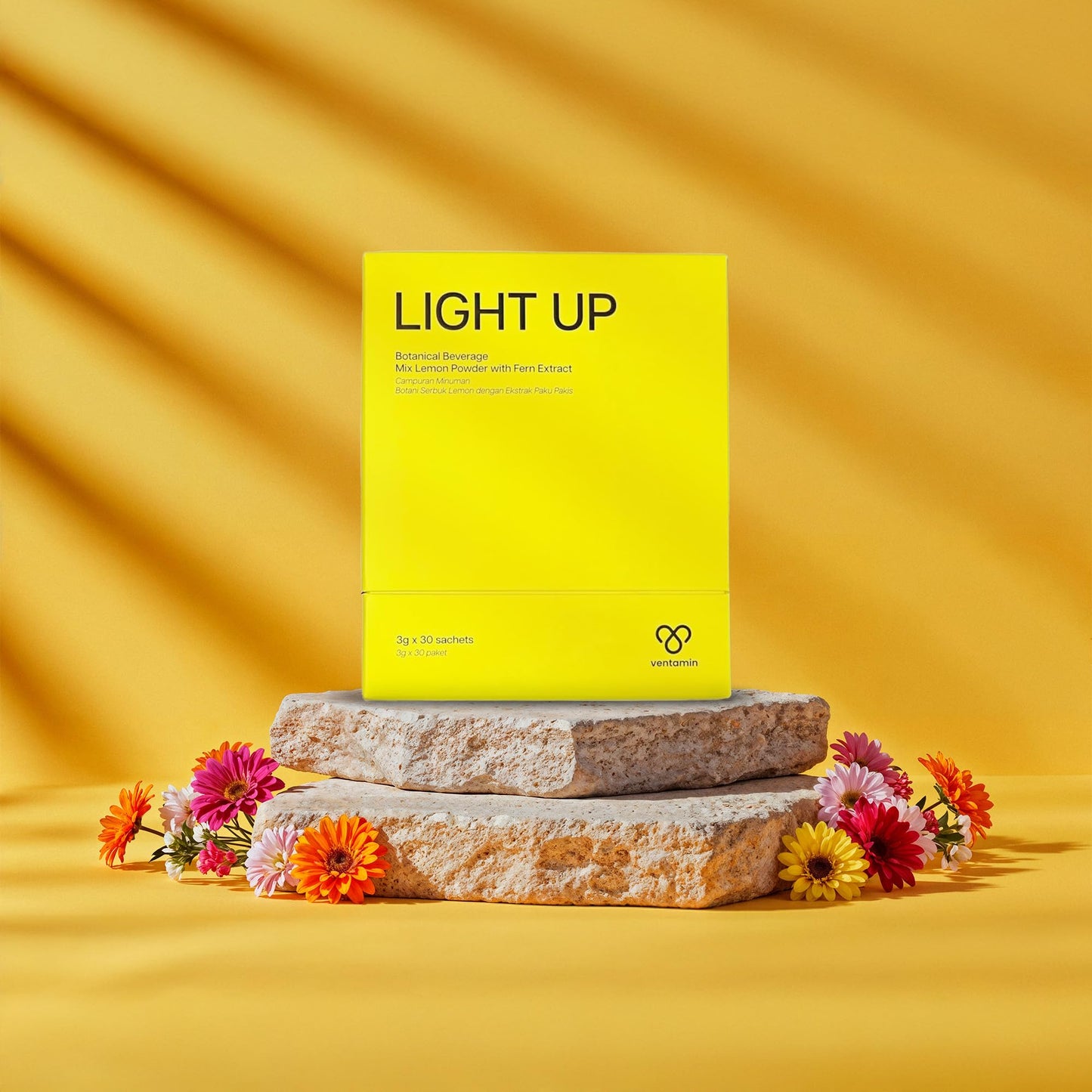 Ventamin Light Up Skin Brightening Drinkable Skincare Supplement Powder, 30 Sachets