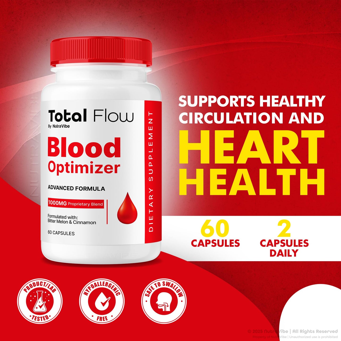 NutraVibe Total Flow Blood Balance Capsule, 120 Capsules