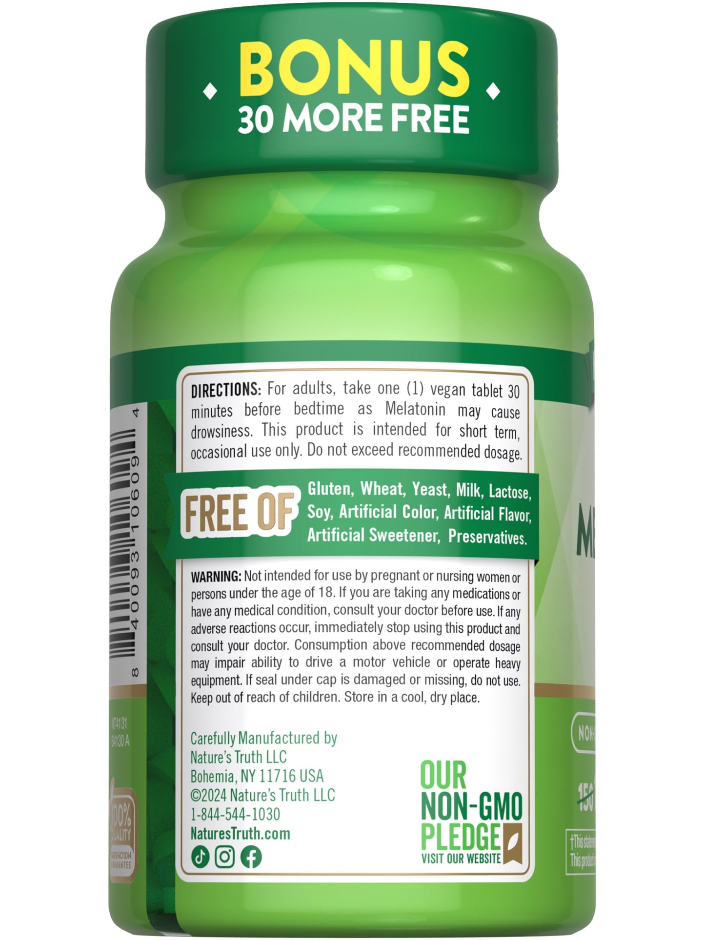 Nature's Truth Melatonin 1 mg Tablets 180 Count