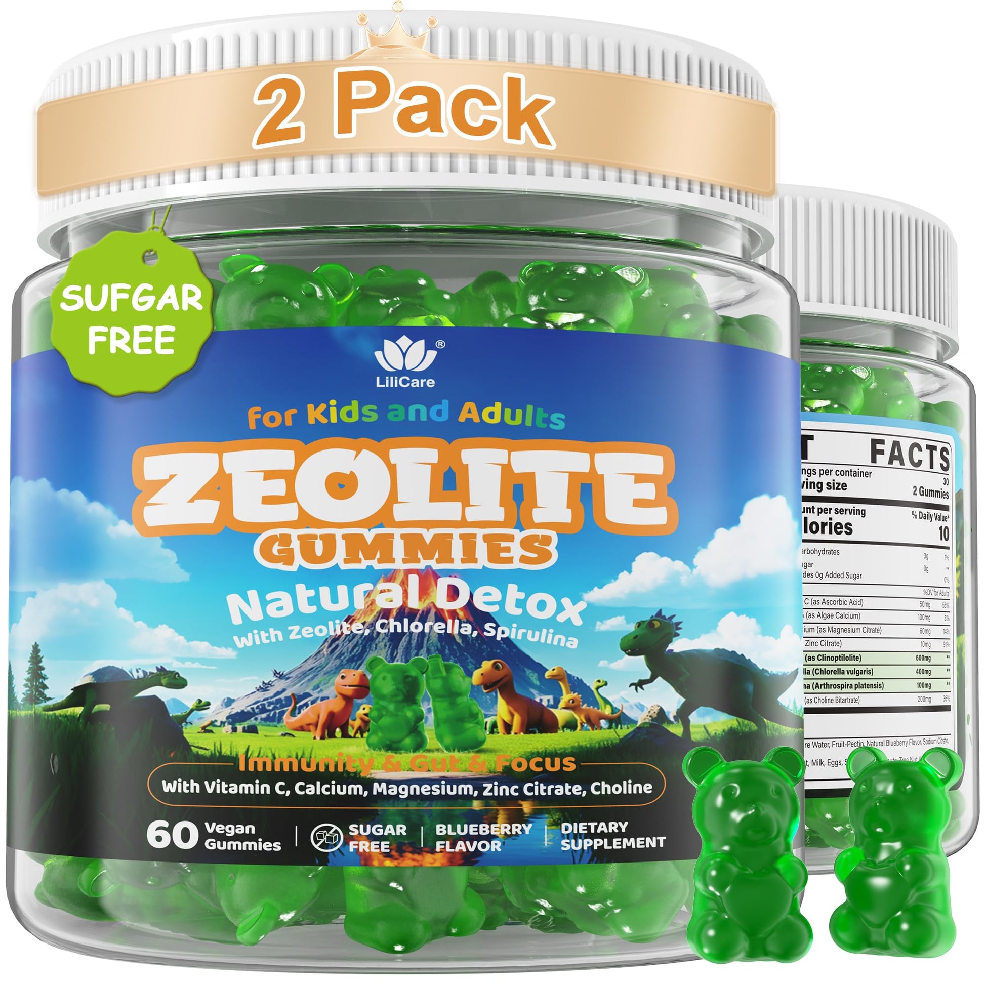 LILICARE Zeolite Detox Gummies 120 Count