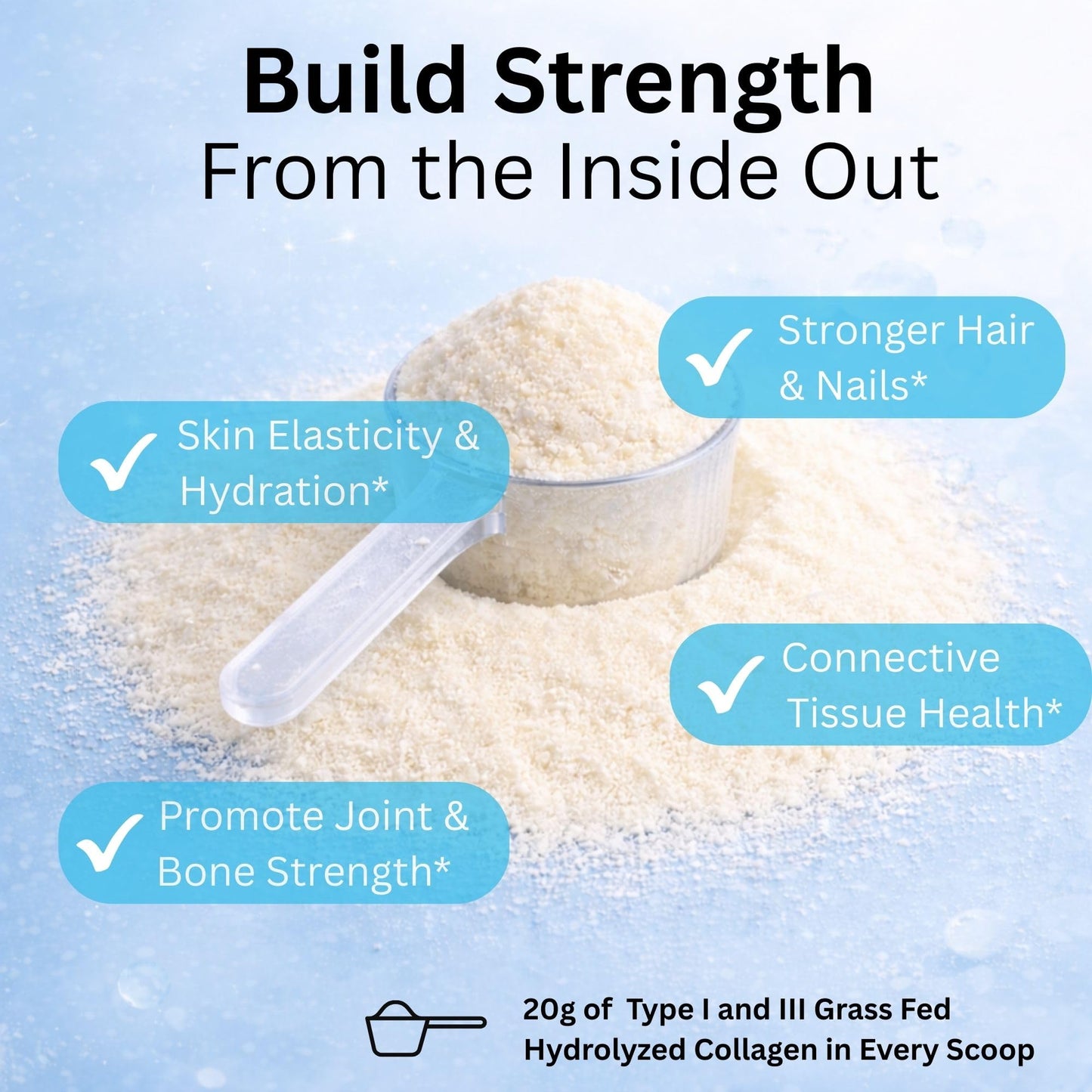 R+D Body Natural Hydrolyzed Collagen Peptides Powder - Grass-Fed Type I & III (20g per Serving) - Supports Skin, Hair, & Nails, Plus Joint & Bone Support - Unflavored - 19.7534 Servings