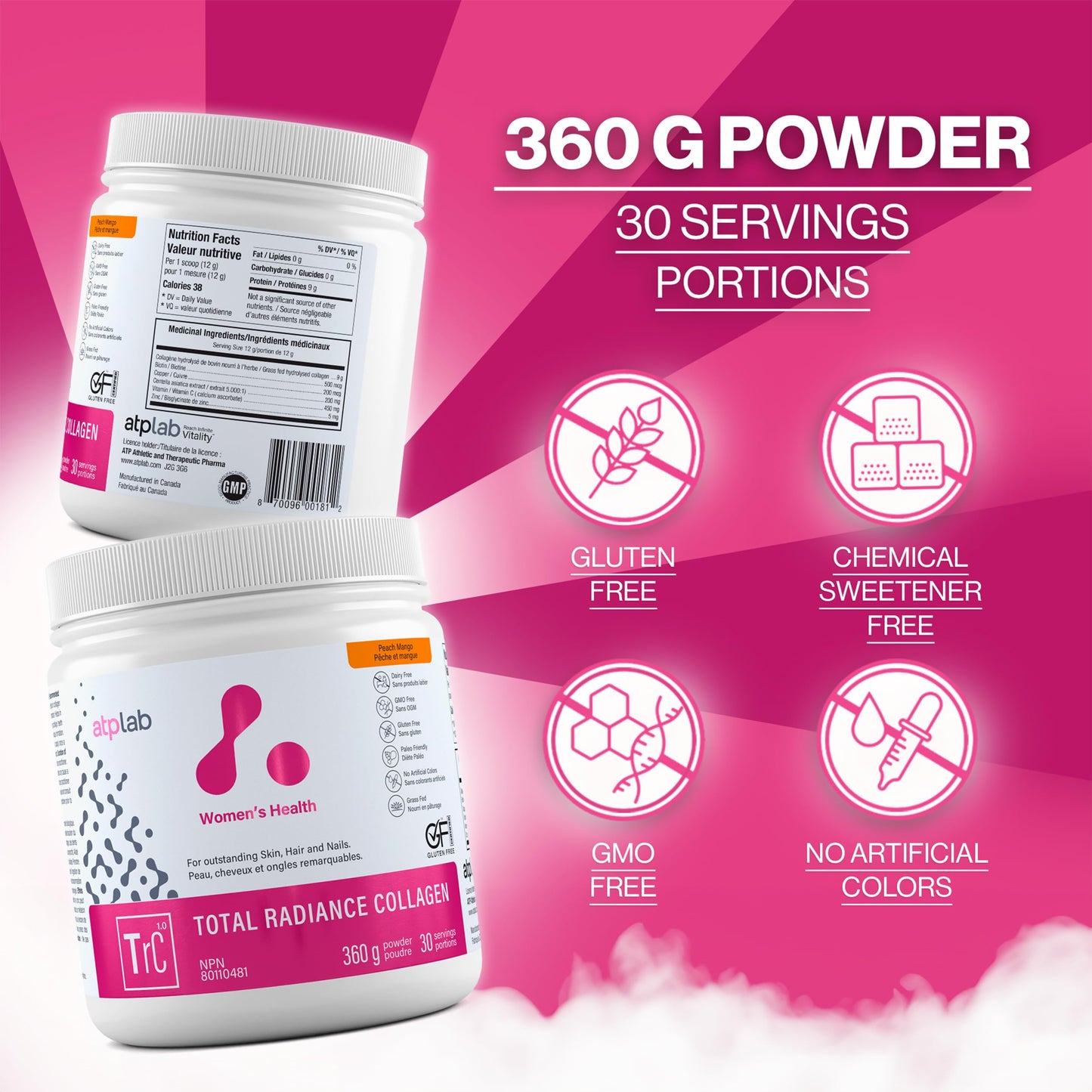 ATP LAB Total Radiance Collagen Powder 12.7 Ounce