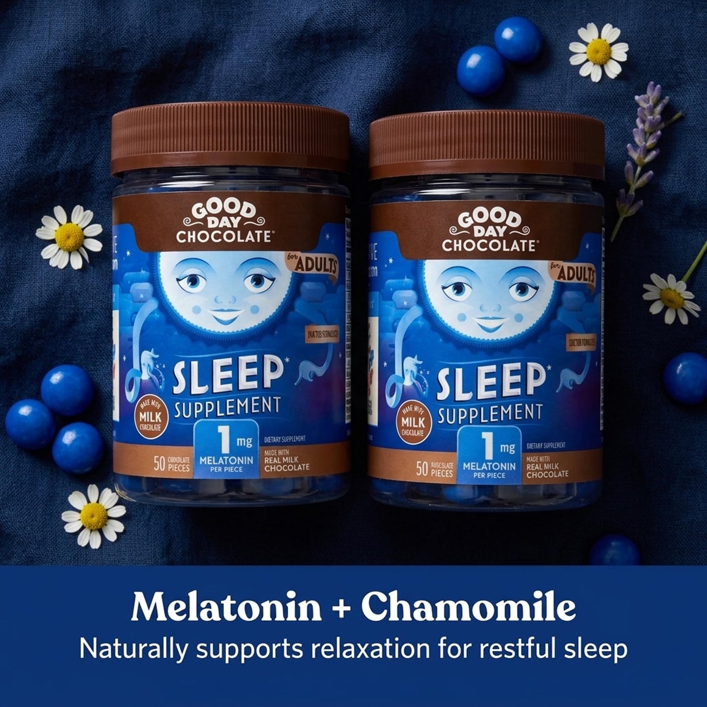 Good Day Chocolate Melatonin for Adults Chewable 100 Count