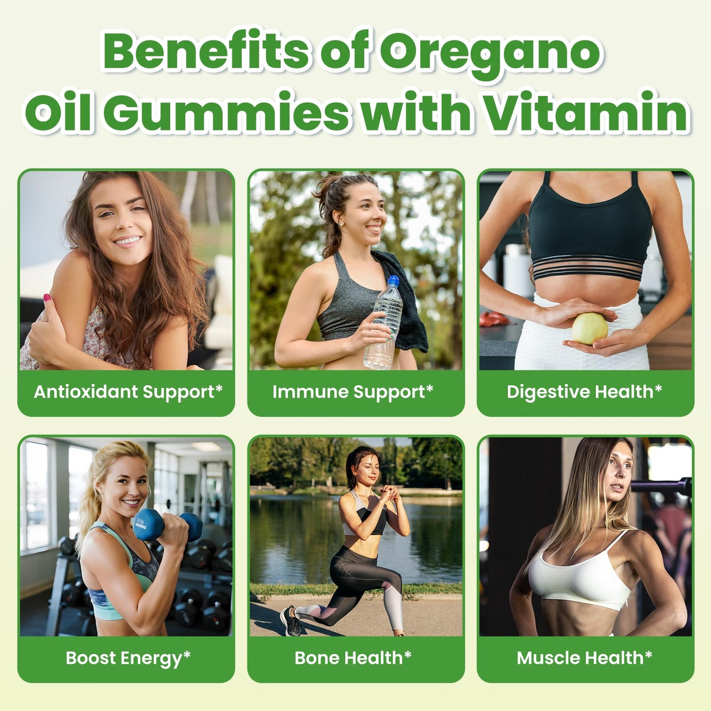 GZ HAOYUAN Oil of Oregano Gummies with Black Seed Oil + Vitamin D3, Organic High Carvacrol, Immune & Digestive Support, 60 Gummies