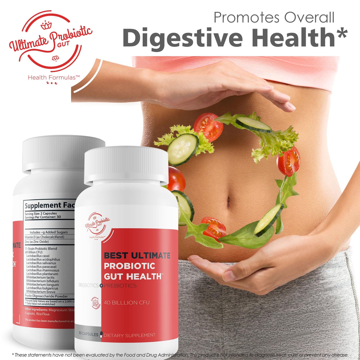 Ultimate 11-Strain Probiotic & Prebiotic Formula for Gut Health Capsule, 1 Capsule