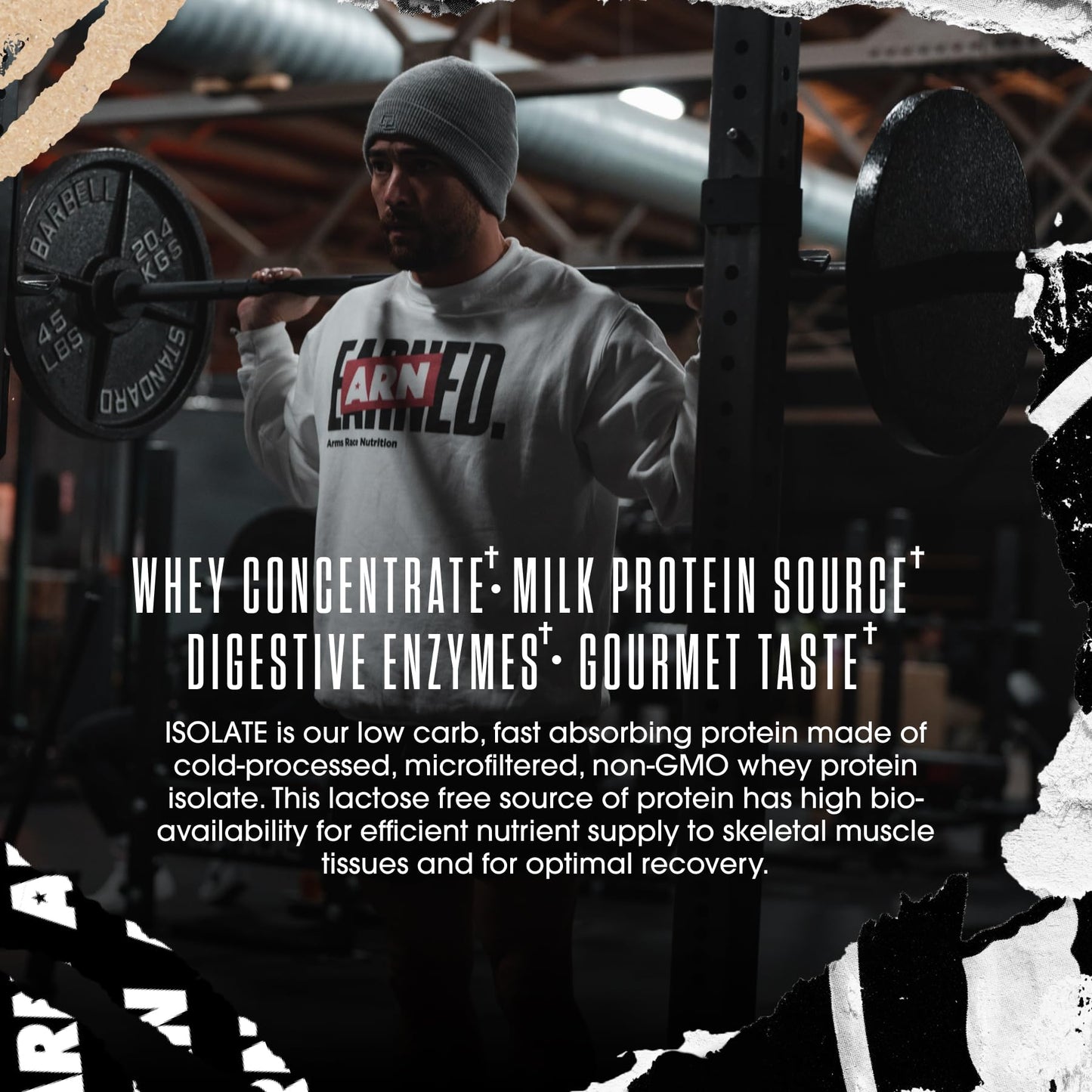 Arms Race Nutrition Foundation Protein Blend Vanilla Waffle Cone Powder 32 Servings
