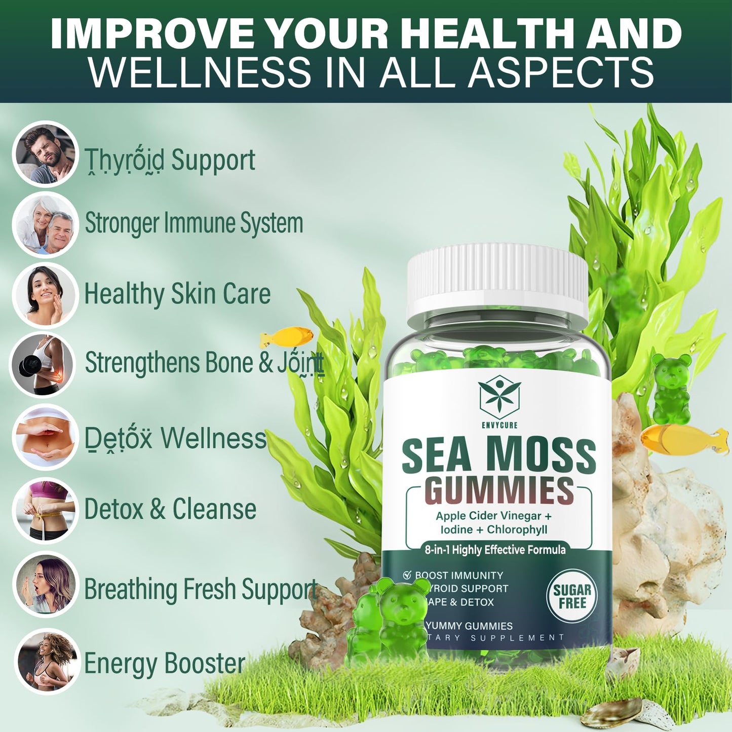 EnvyCure Sea Moss Gummies 120 Count