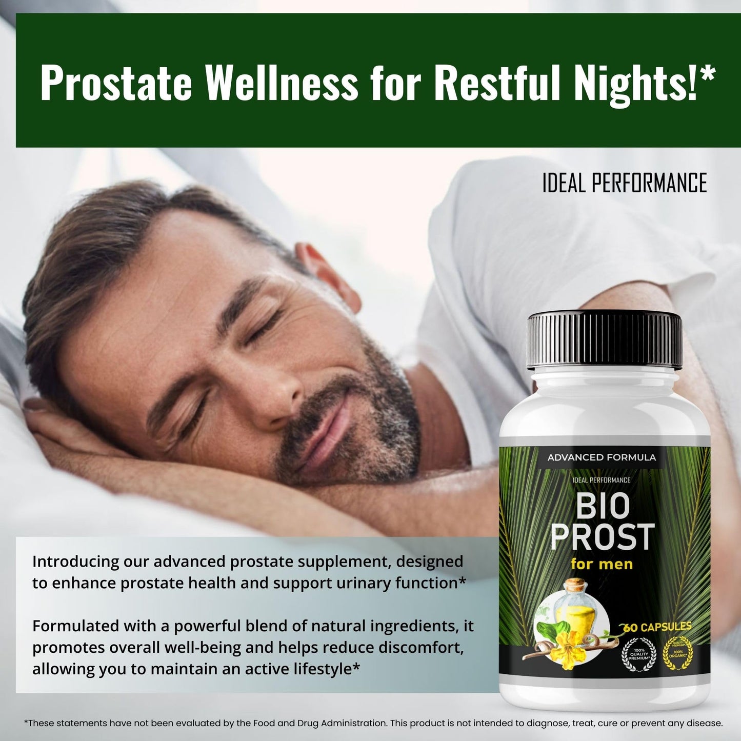 Ideal Performance Bioprost Prostate Health Capsules, 120 Capsules