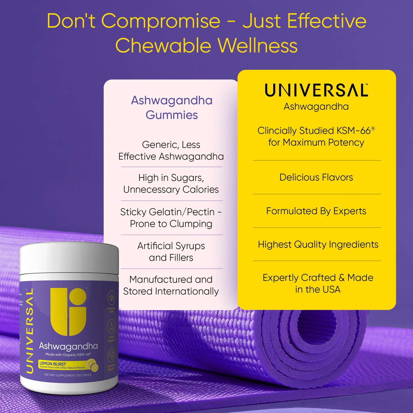 Universal U Calm + Focus Ashwagandha Tablet, 60 Count
