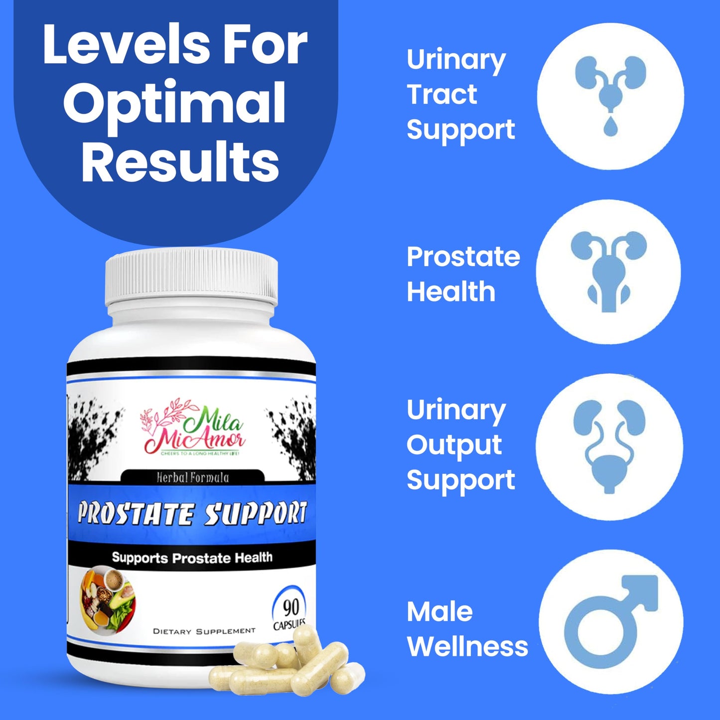 Mila Miamor Prostate Support Supplement for Men Capsules 90 Count