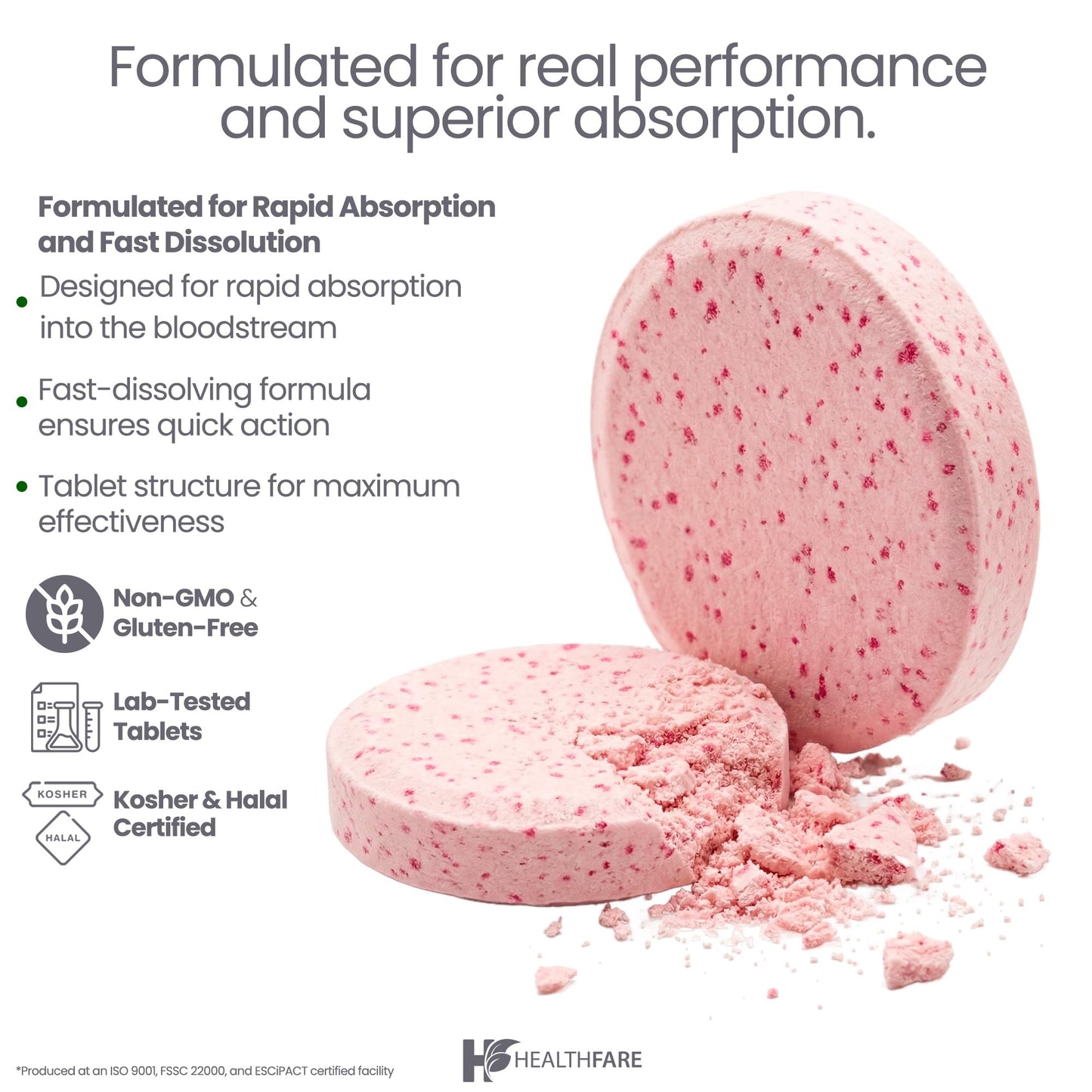 HealthFare Chromium Picolinate 1000mcg Vegan Tablets, 400 Count