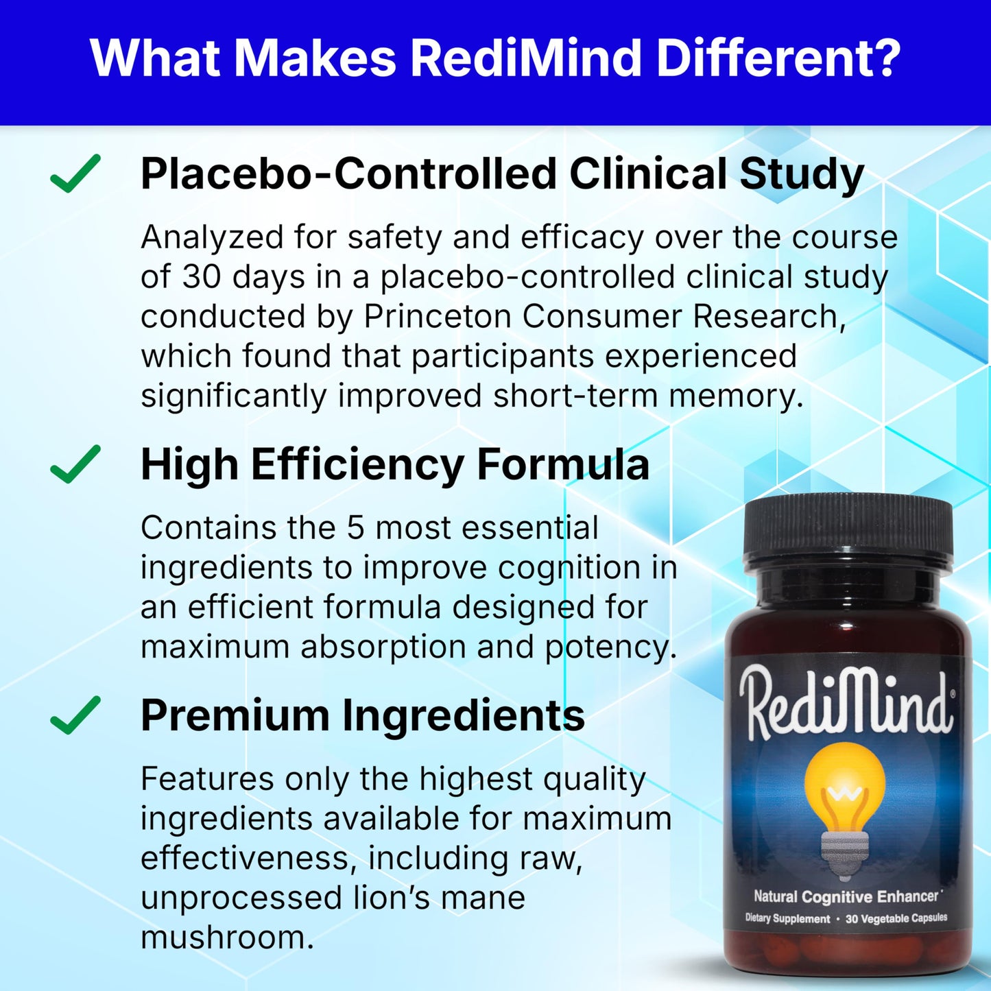 RediMind Natural Cognitive Enhancement Supplement Capsules 30 Count
