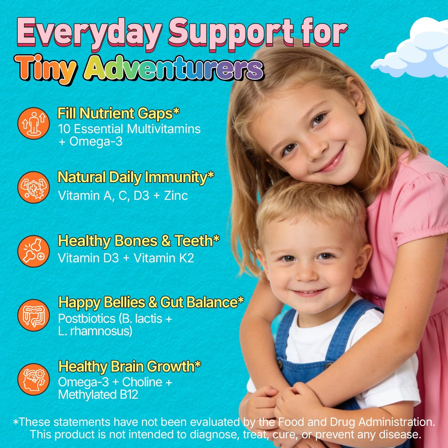EnvyCure Toddler 2-3 & Kids 4+ Multivitamin Gummies, 60 Count